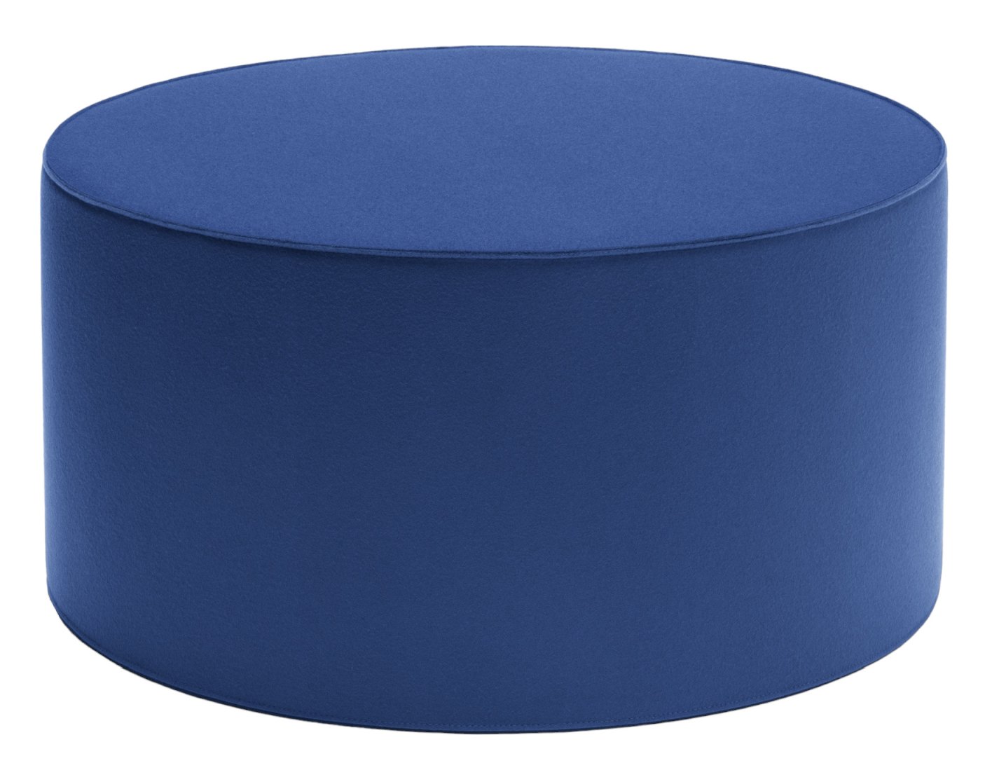 Blauer, runder Big Rondo Sitzpouf von Hey Sign. Modernes Sitzmöbel für Wohnzimmer und Büro.
