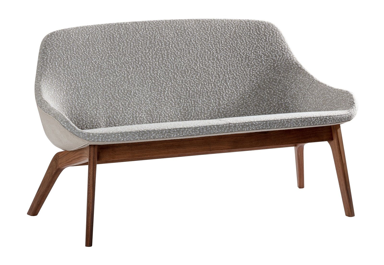 Morph Duo Lounge Sofa von Zeitraum mit grauem Stoffbezug und Holzgestell.