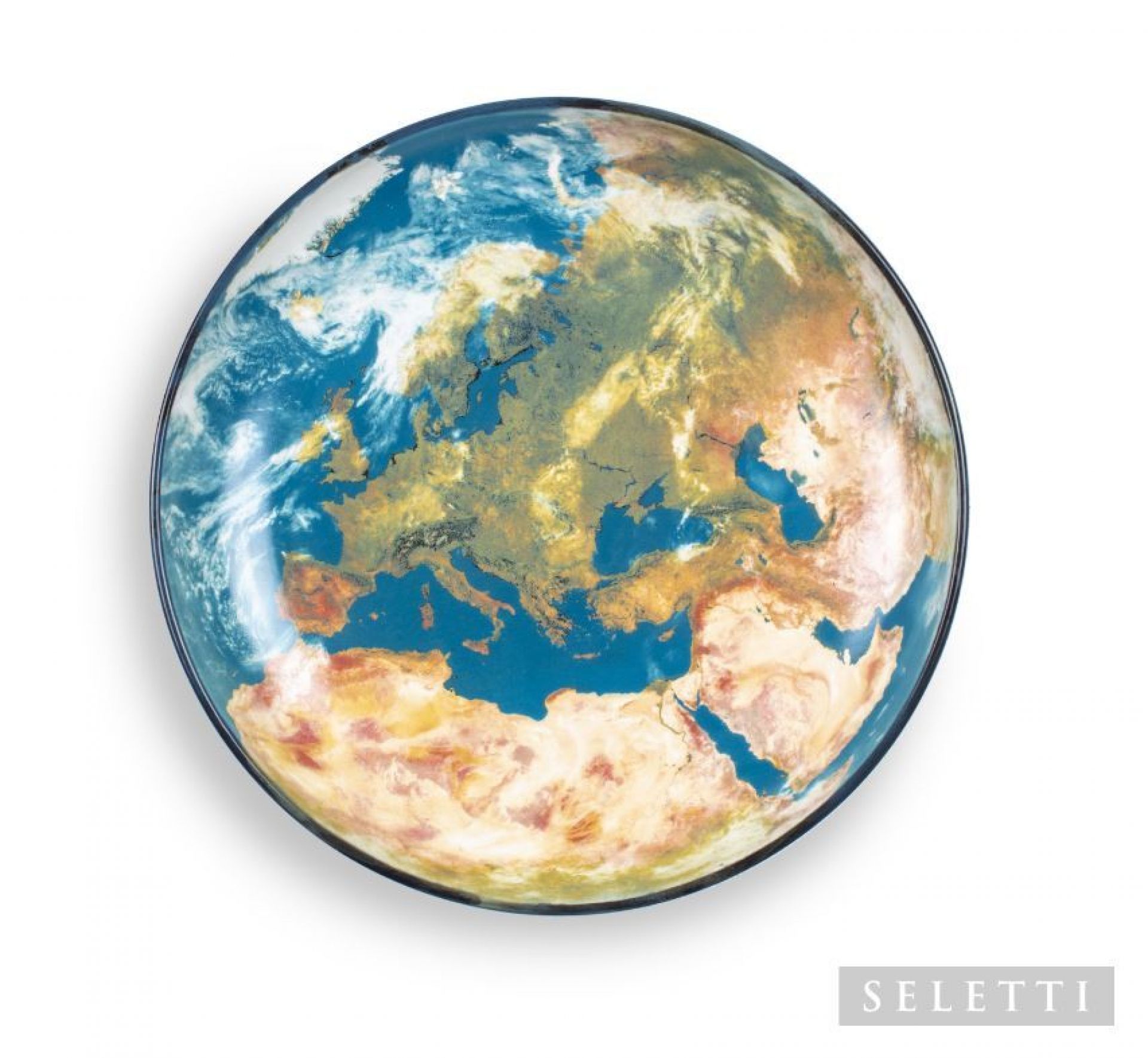 Seletti Earth Teller: Essteller mit Europa-Motiv, Weltkarte Design, dekoratives Geschirr für stilvolle Tischdekoration.
