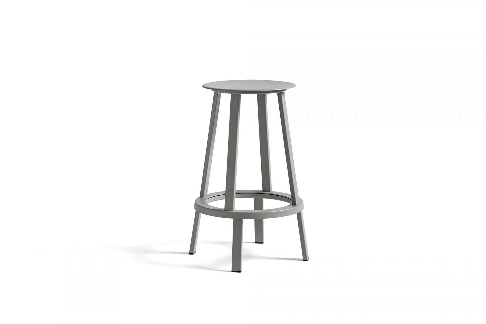 Revolver Bar Stool Barhocker von Hay, hohe Ausführung in Stahl, Farbe Sky Grey.