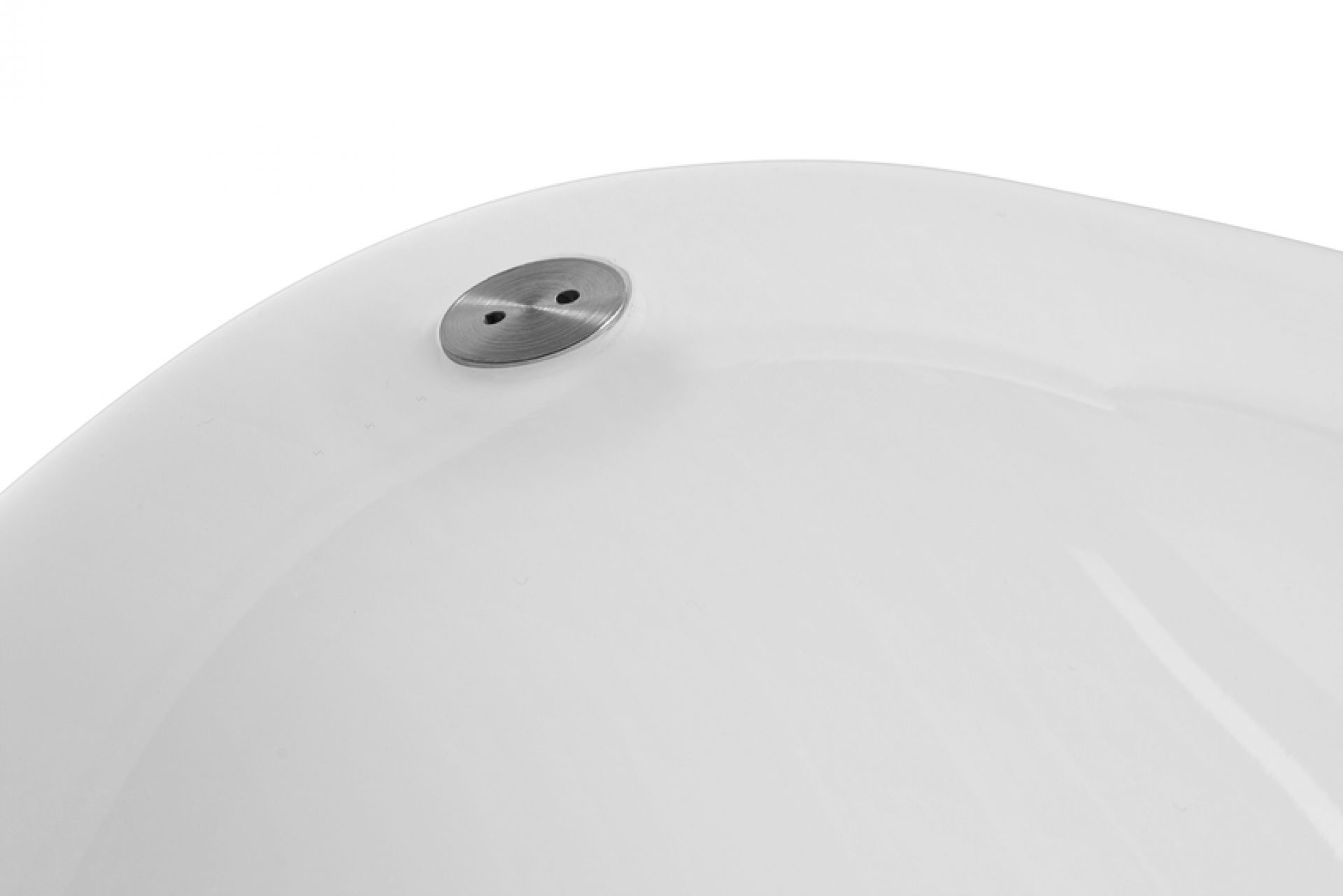 Detailaufnahme der weißen Pao Tischleuchte von Hay mit silberfarbenem Knopf.