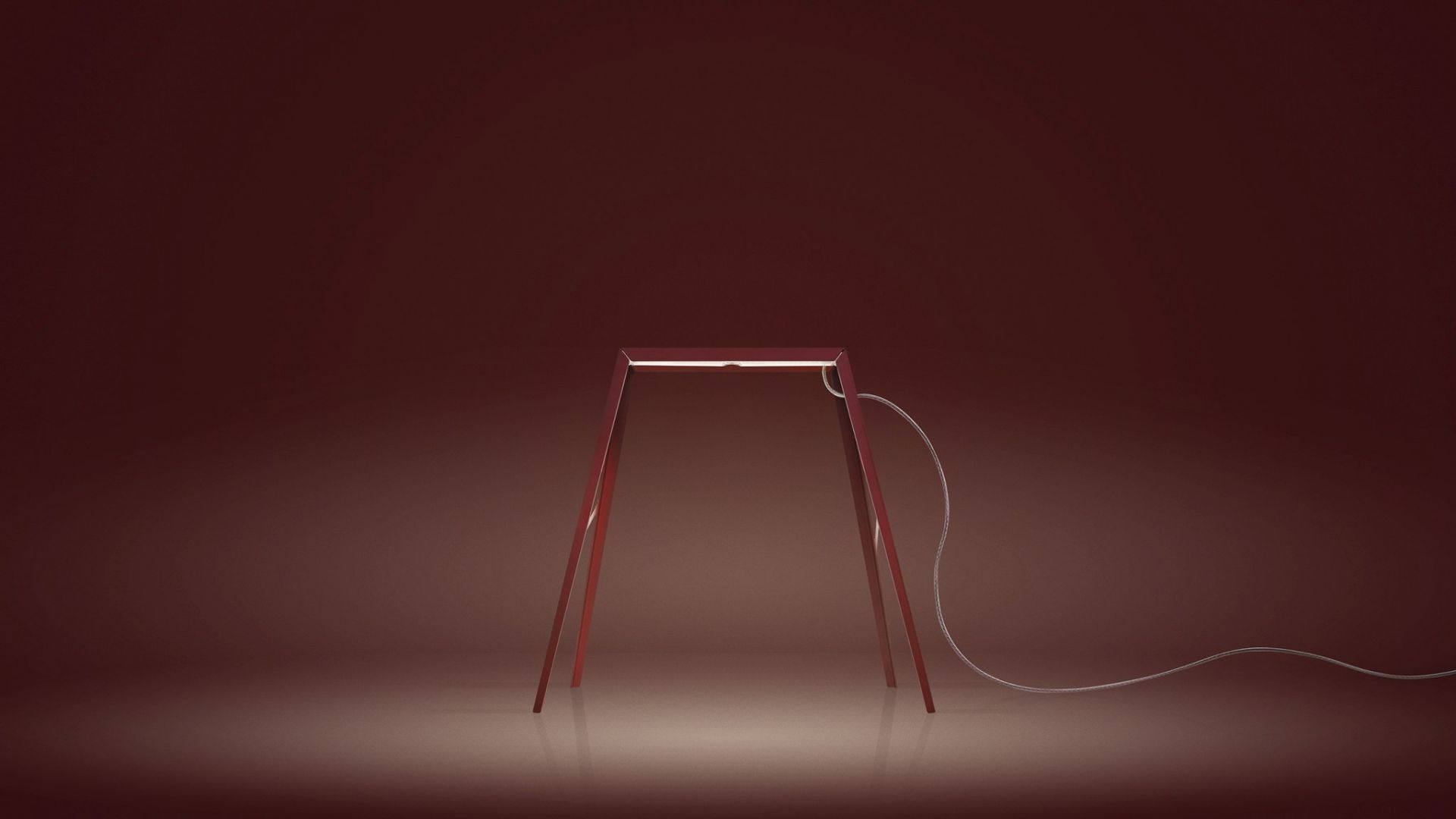 Rote Bridge Tischleuchte von Foscarini: Moderne Designerlampe für Nachttisch oder Schreibtisch.