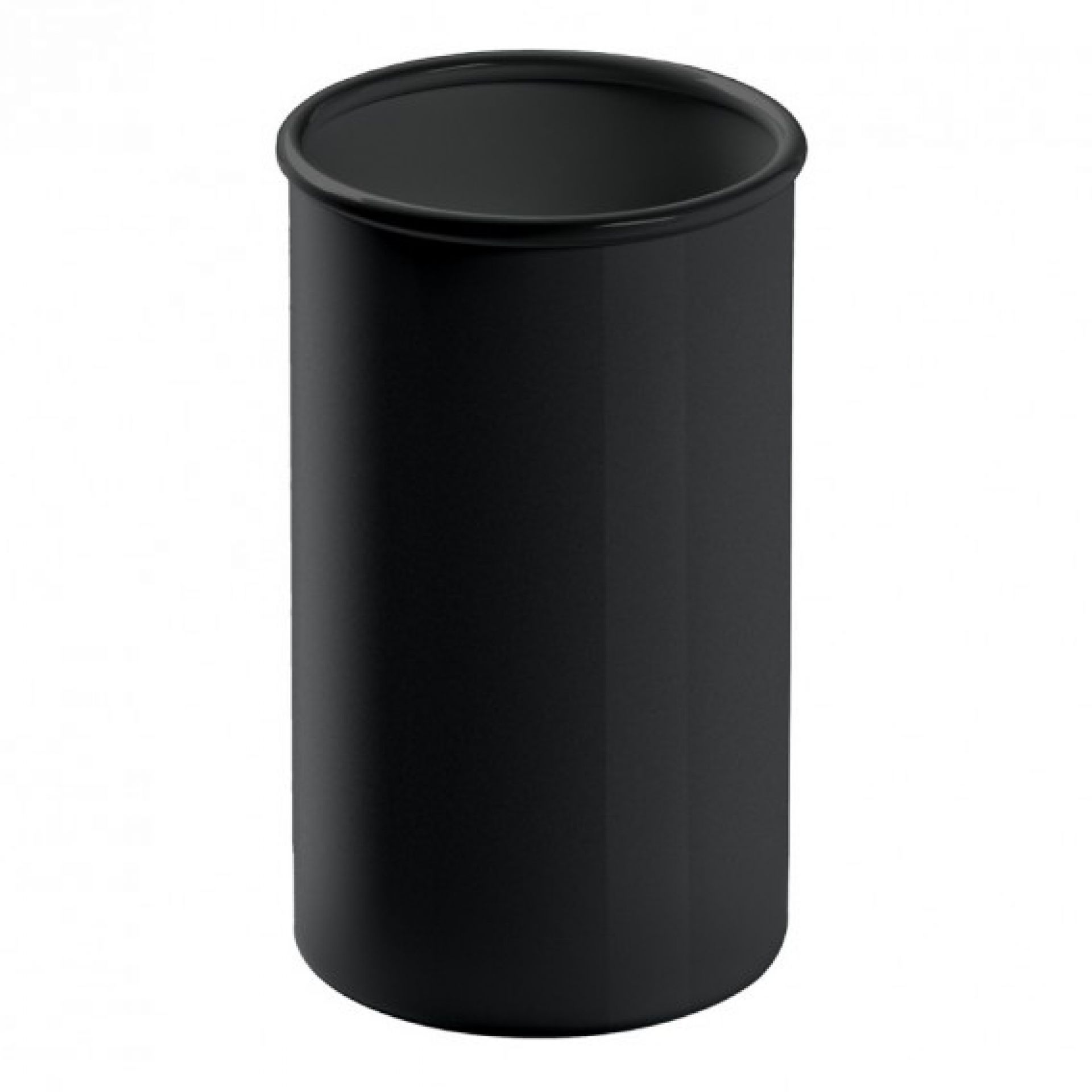 Schwarzer Colmo Schirmständer/Papierkorb von Rexite: Zylindrischer, hoher Behälter für Schirme oder Papier. Büroaccessoire.