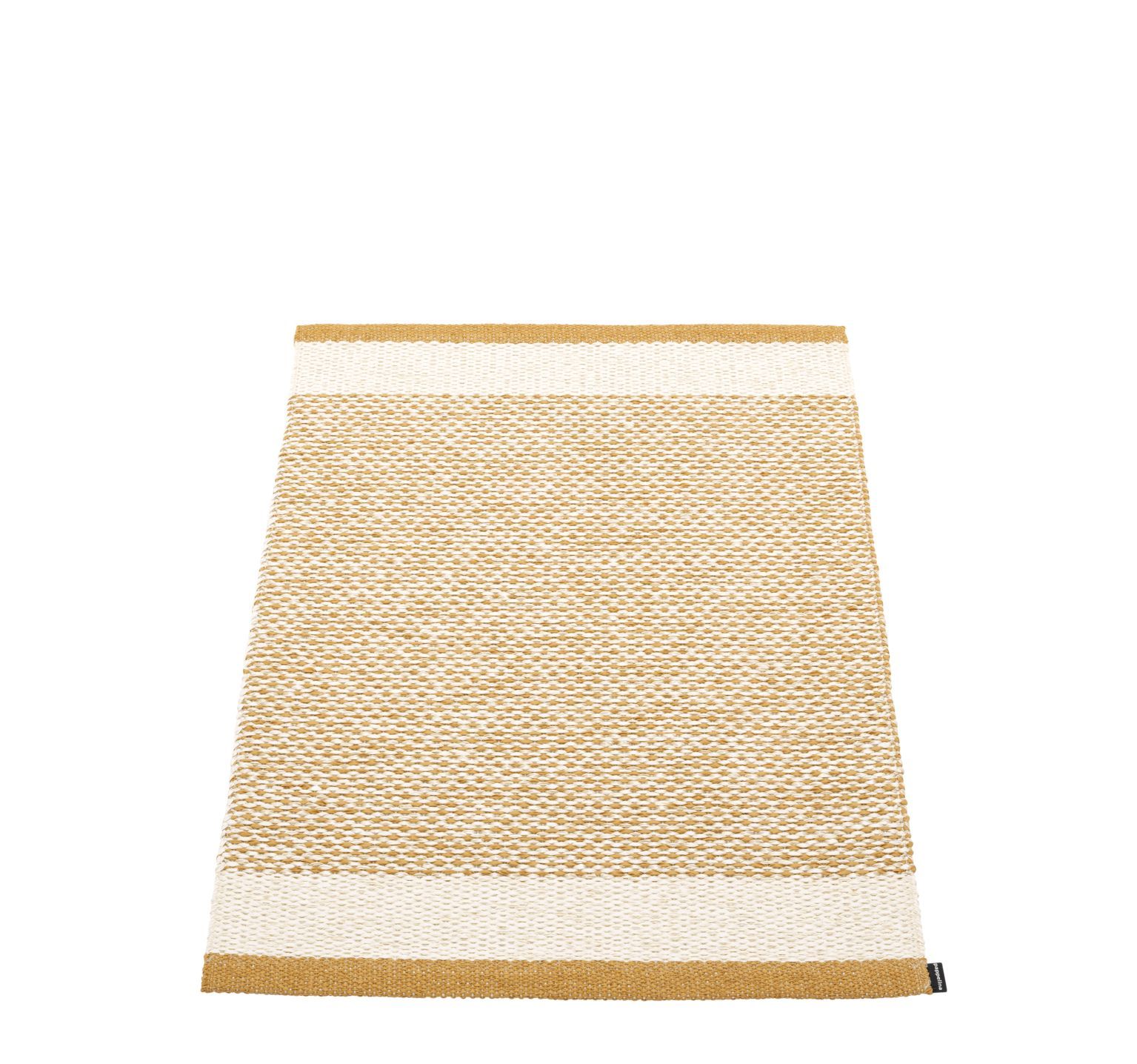 Pappelina Teppich Edit in Beige und Weiß, gewebter Teppich für Innenräume.