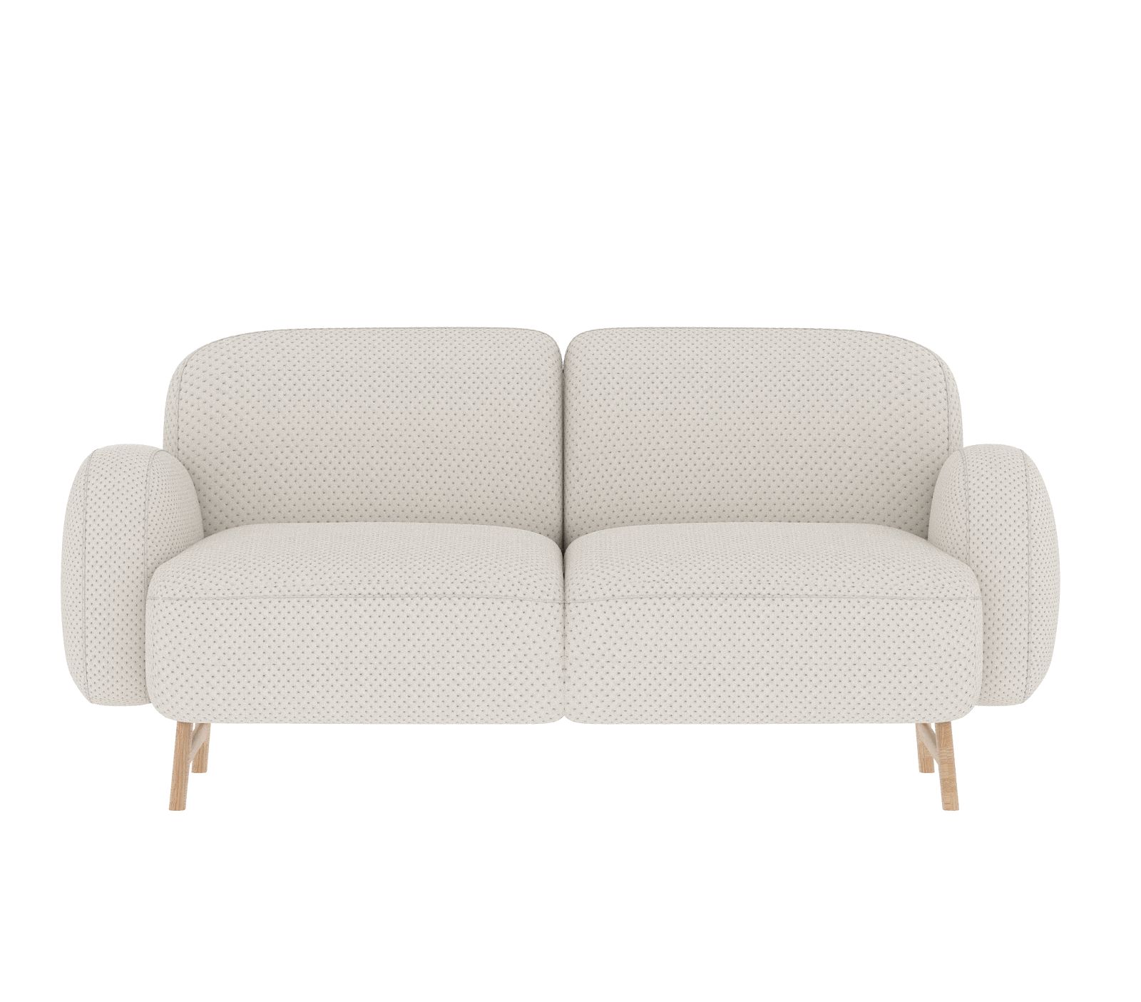 Beiges Auguste Sofa von Hartô, ein moderner 2-Sitzer mit Holzfüßen für Wohnzimmer.