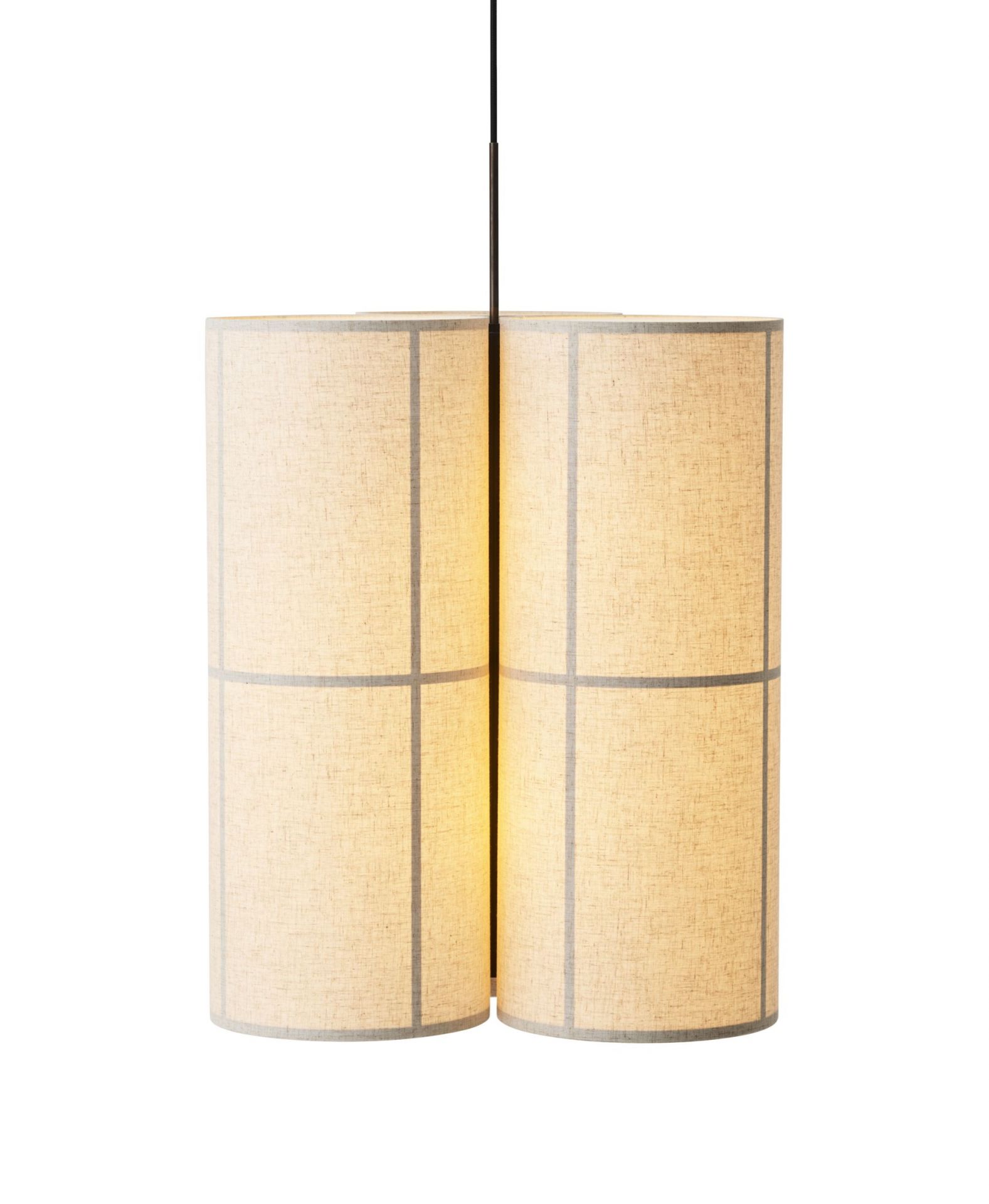 Hängende Hashira Pendelleuchte mit Stoffschirm, moderne Innenbeleuchtung für Wohnzimmer und Essbereich.