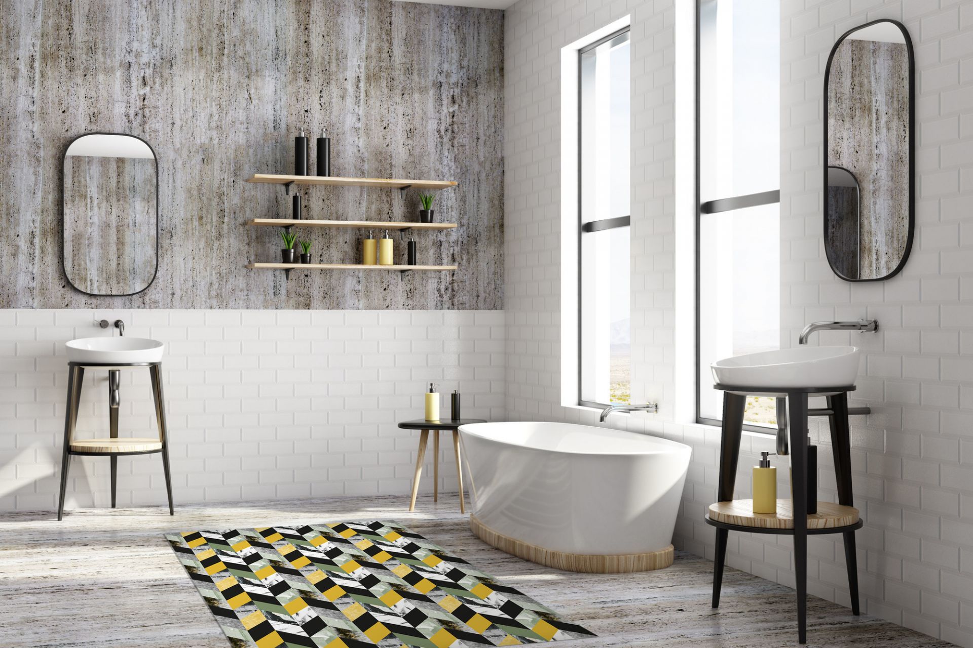 Matteo Vinyl Teppich Tiles Marrocan beige Contento EINZELSTÜCK