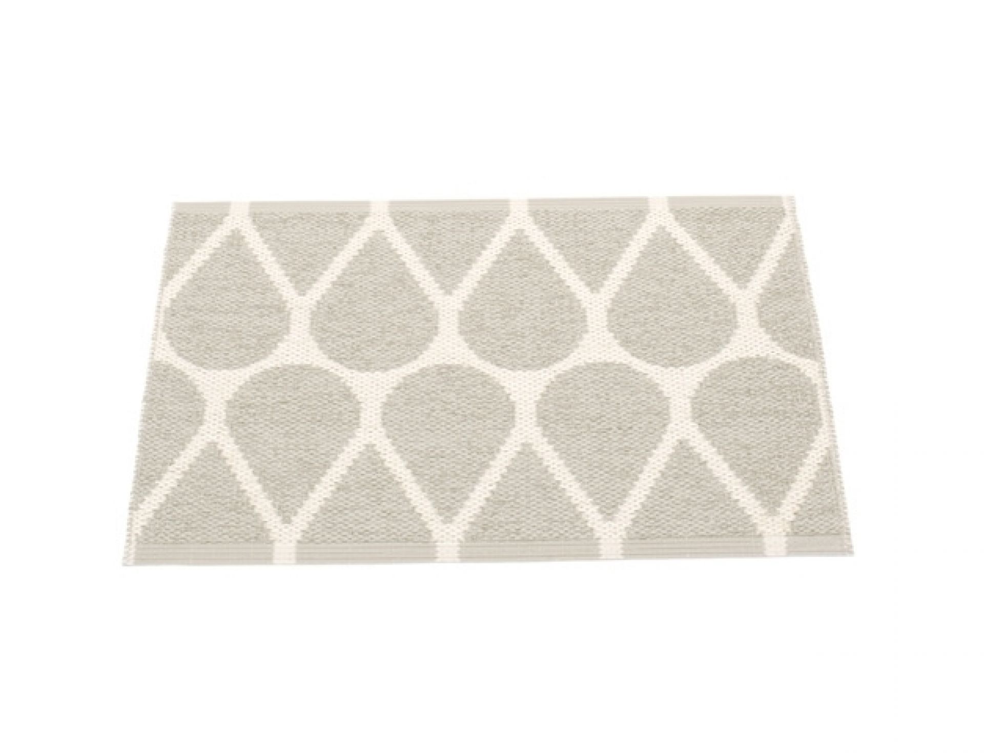 Otis Kunststoffteppich mit Tropfenmuster in Leinen-Vanille, 70x50 cm. Pappelina Teppich für Innenräume.