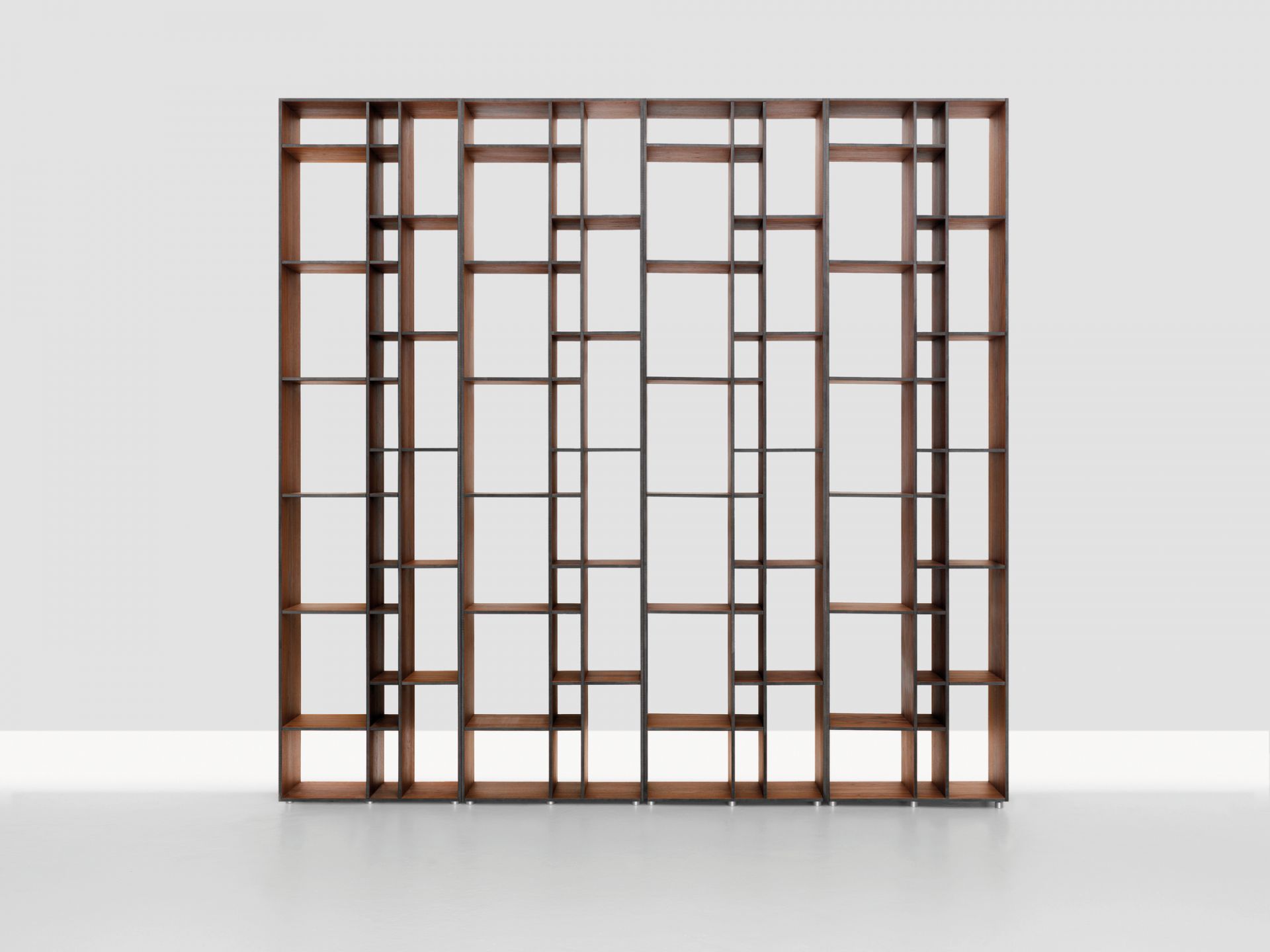 Code Holzregal mit MDF-Platten: Modernes Bücherregal, Raumteiler, Holzregal für Wohnzimmer und Büro.