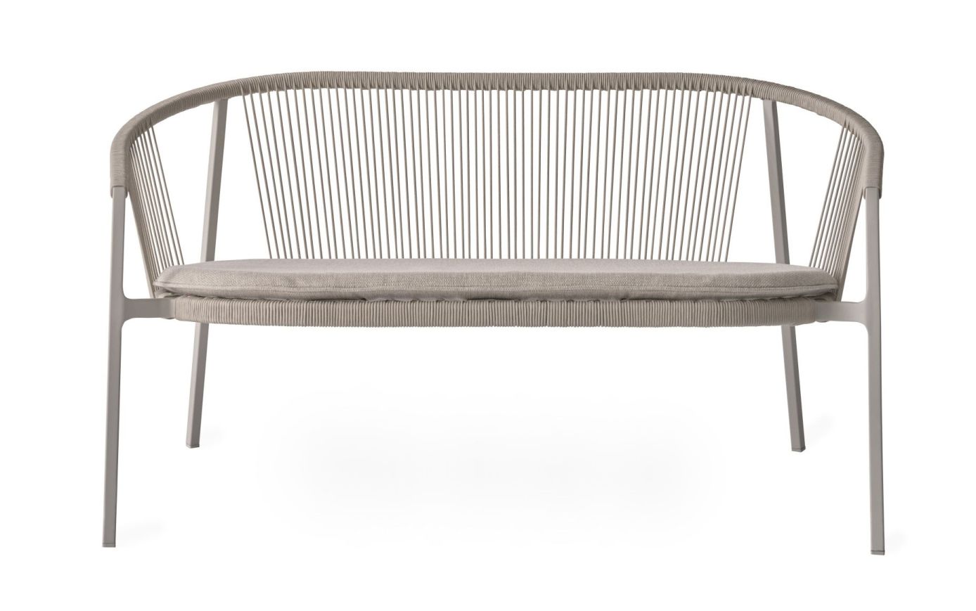 Lagrasse Sofa: Graues Vipp Zweisitzer Outdoor Sofa mit Kissen für Garten und Terrasse.