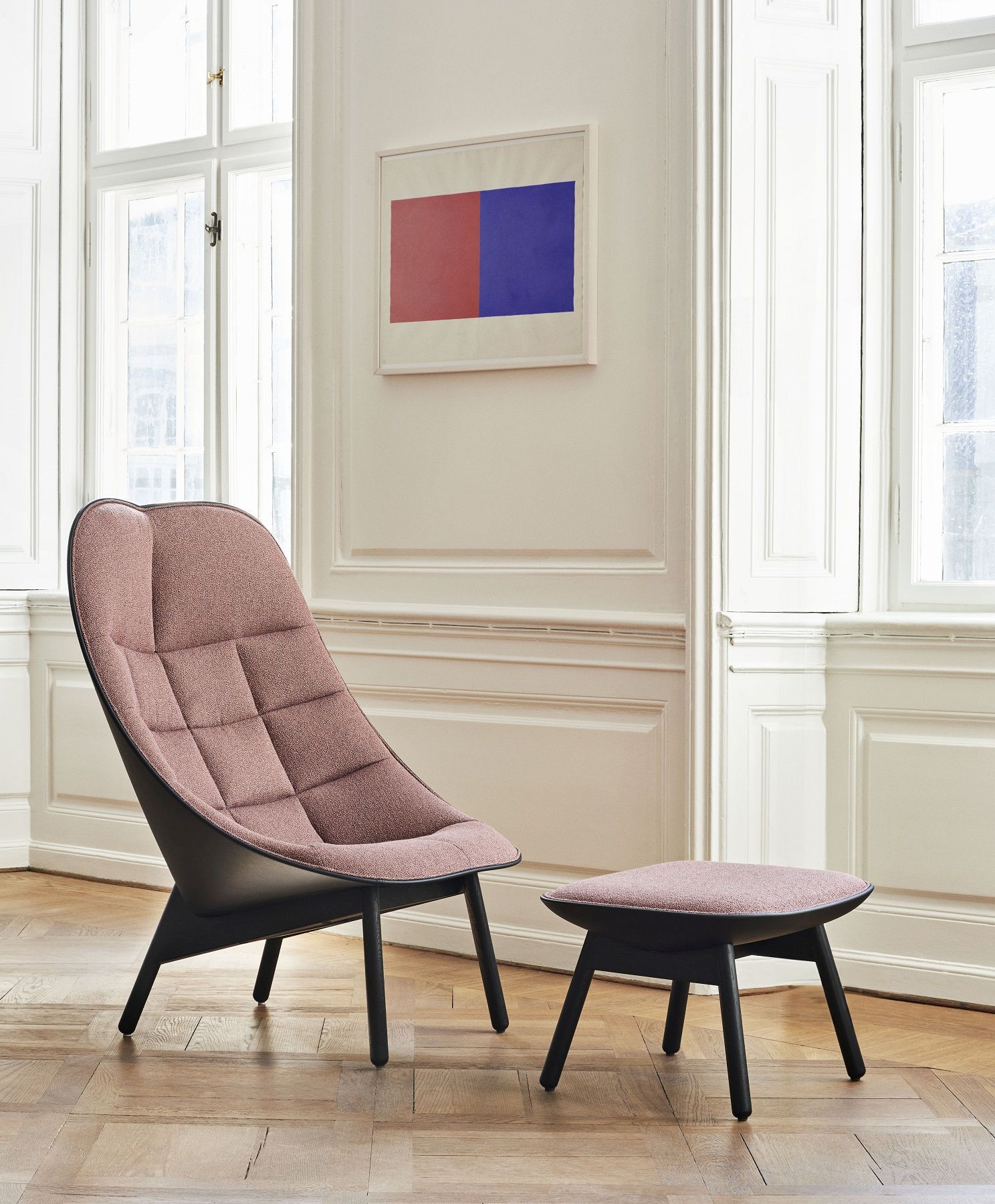 Uchiwa Ottoman Hocker Hay