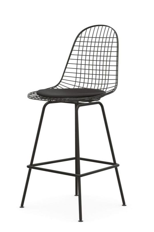 Eames Wire Bar Stool Barhocker Medium mit Sitzpolster Vitra