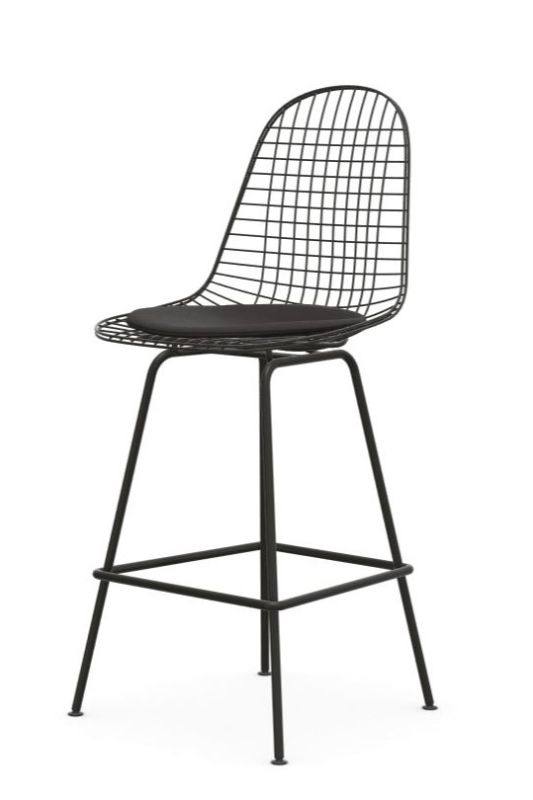 Eames Wire Bar Stool Barhocker Medium mit Sitzpolster Vitra