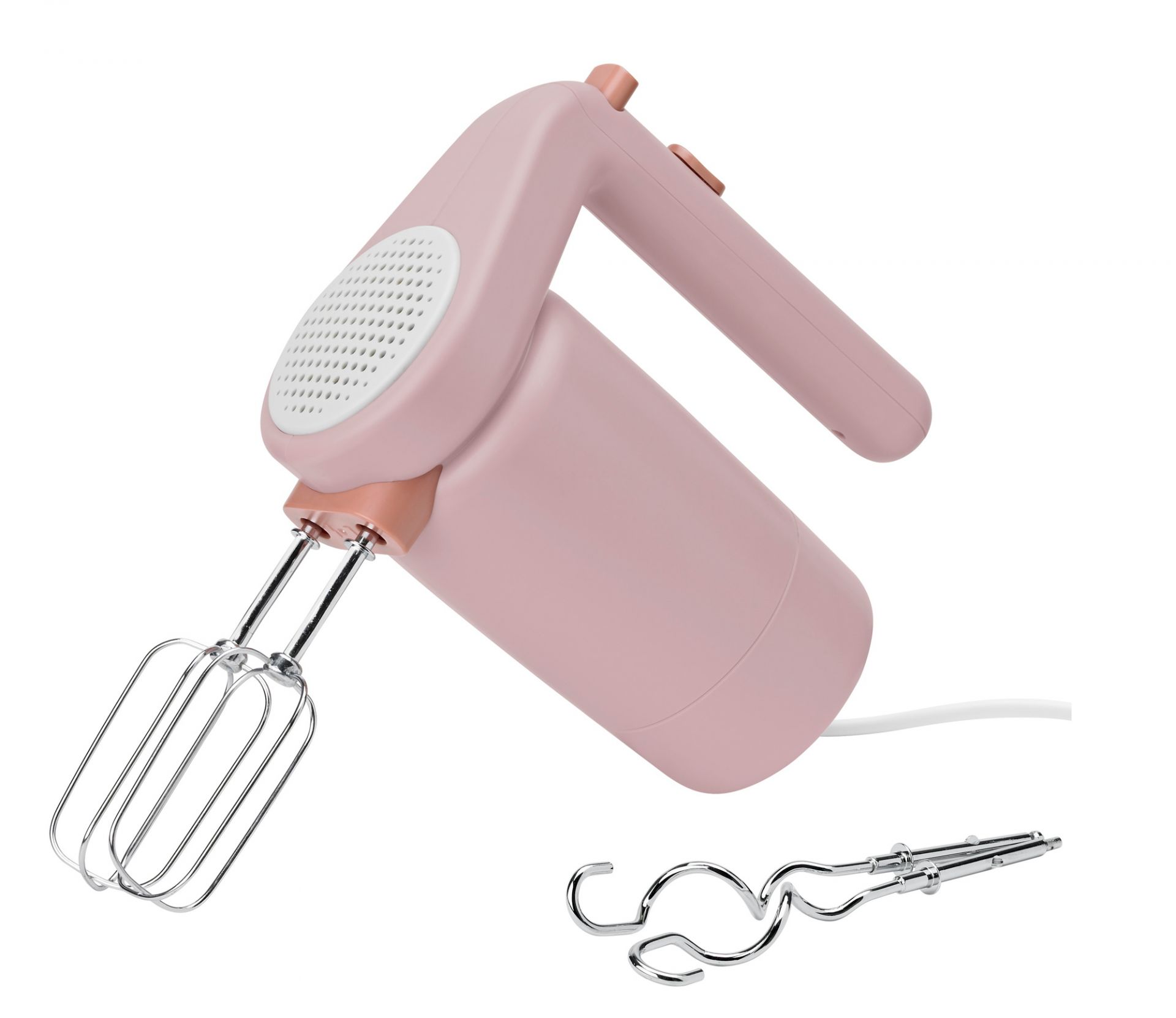Foodie Hand Mixer in Hellrosa von RIG TIG by Stelton mit Rührbesen.
