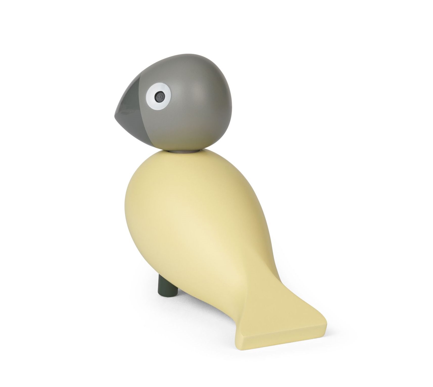 Kay Bojesen Year Bird 2025: Dekorative Holzfigur in Beige und Grau, modernes Design für Sammler.