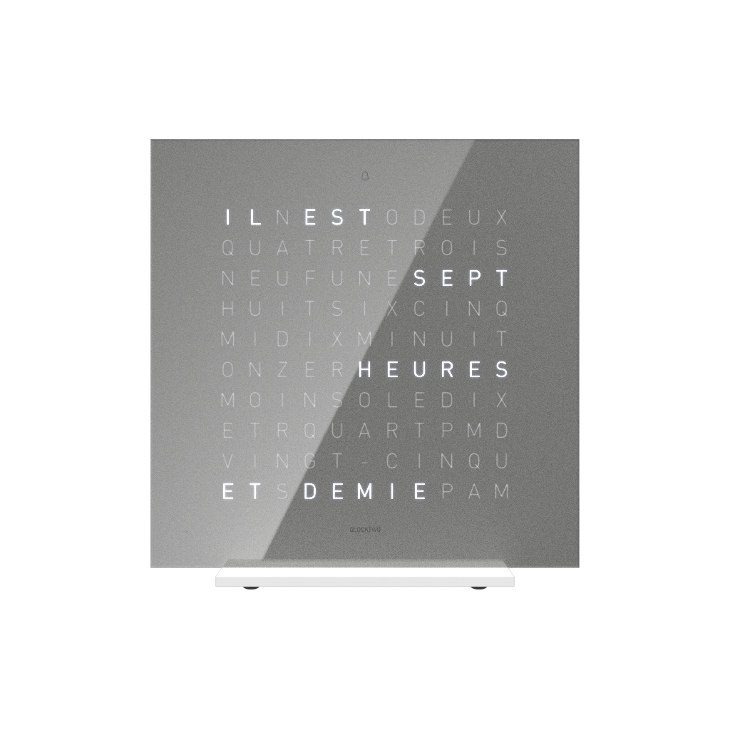 Earth 13.5 Pure Edition Tischuhr / Zeitobjekt Französisch QLOCKTWO