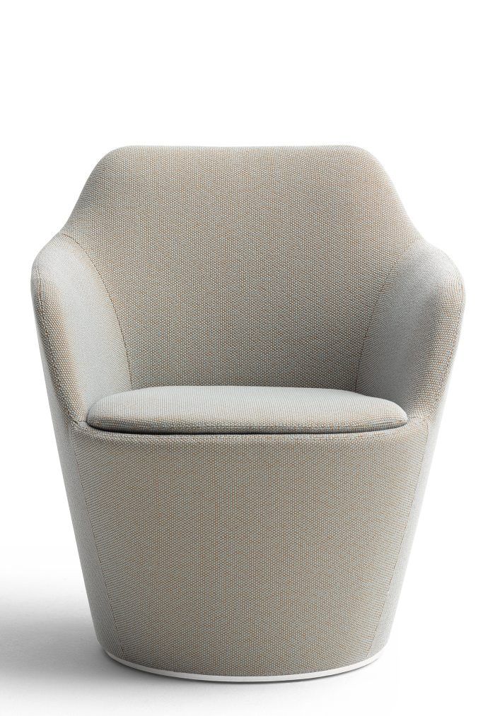 Beiger Flint Drehsessel von Cor mit Tellerfuß, moderner Sessel für Wohnzimmer und Büro.