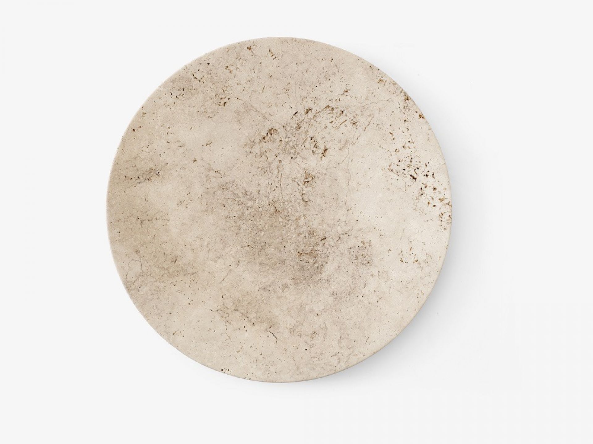Collect Plate SC55: Runde AndTradition Schale aus Travertin, beige, für stilvolle Dekoration.