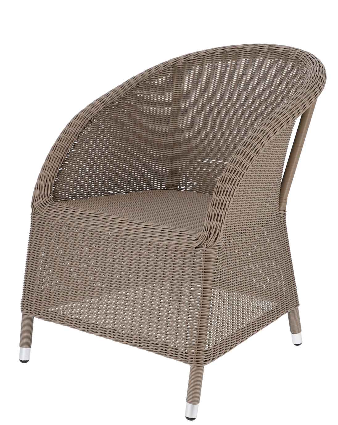 Jan Kurtz Romantik Sessel für den Garten, aus Rattan in Braun, Outdoor-Möbel.