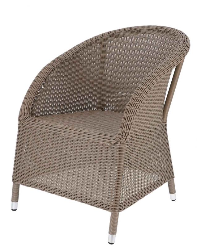 Jan Kurtz Romantik Sessel für den Garten, aus Rattan in Braun, Outdoor-Möbel.