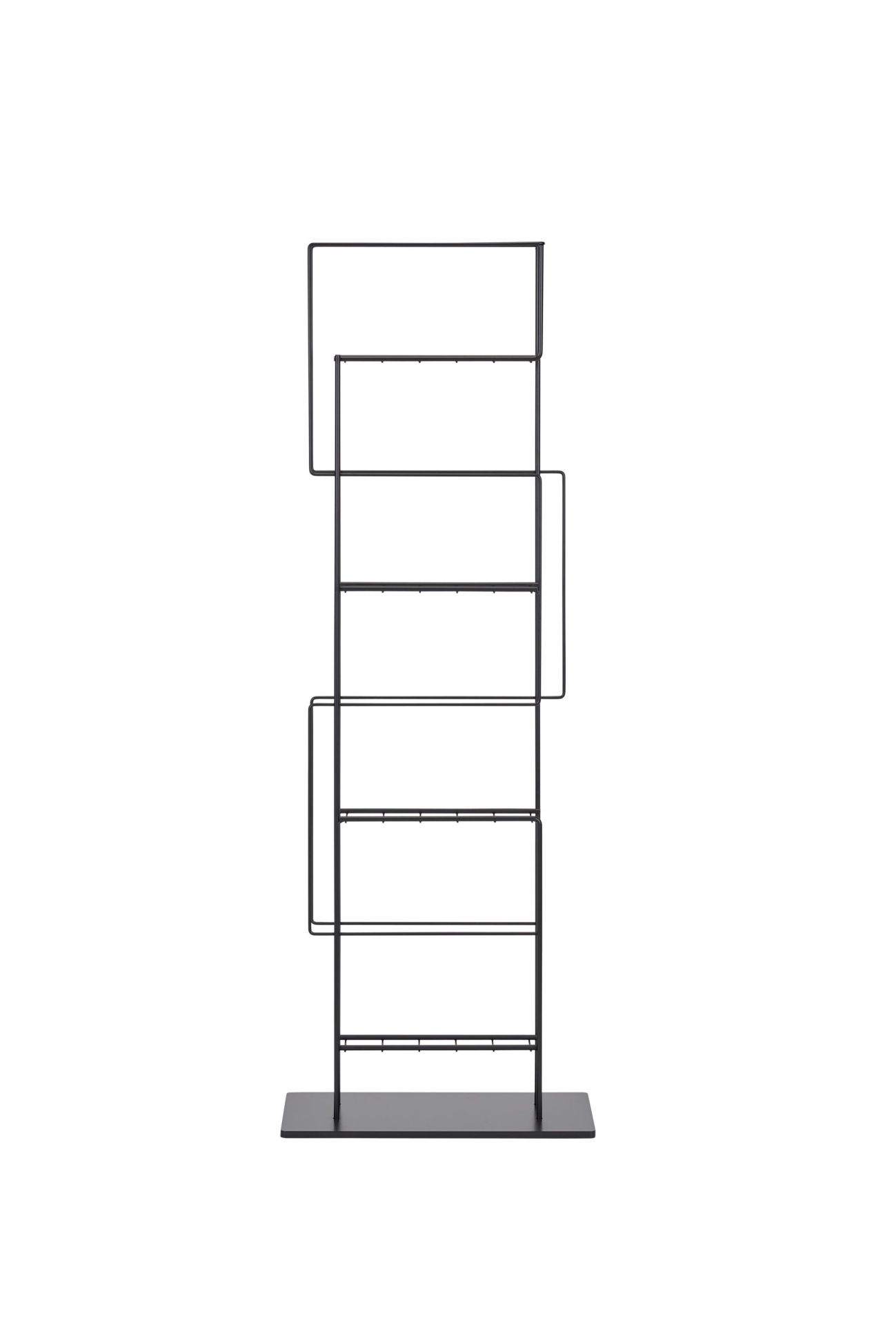 Schwarzer Schönbuch Revue Zeitungsständer: Modernes Design für Zeitschriften und Prospekte, ideal für Büro und Zuhause.