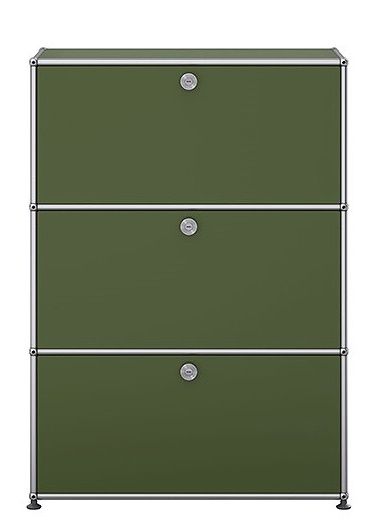 USM Haller Highboard mit 3 Klappen – QUICK SHIP Olivgrün