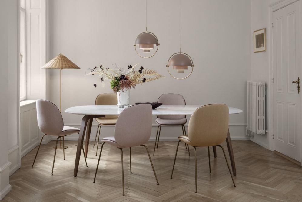 Multi-Lite Pendant lamp Pendelleuchte Rose Dust / Messing Gubi