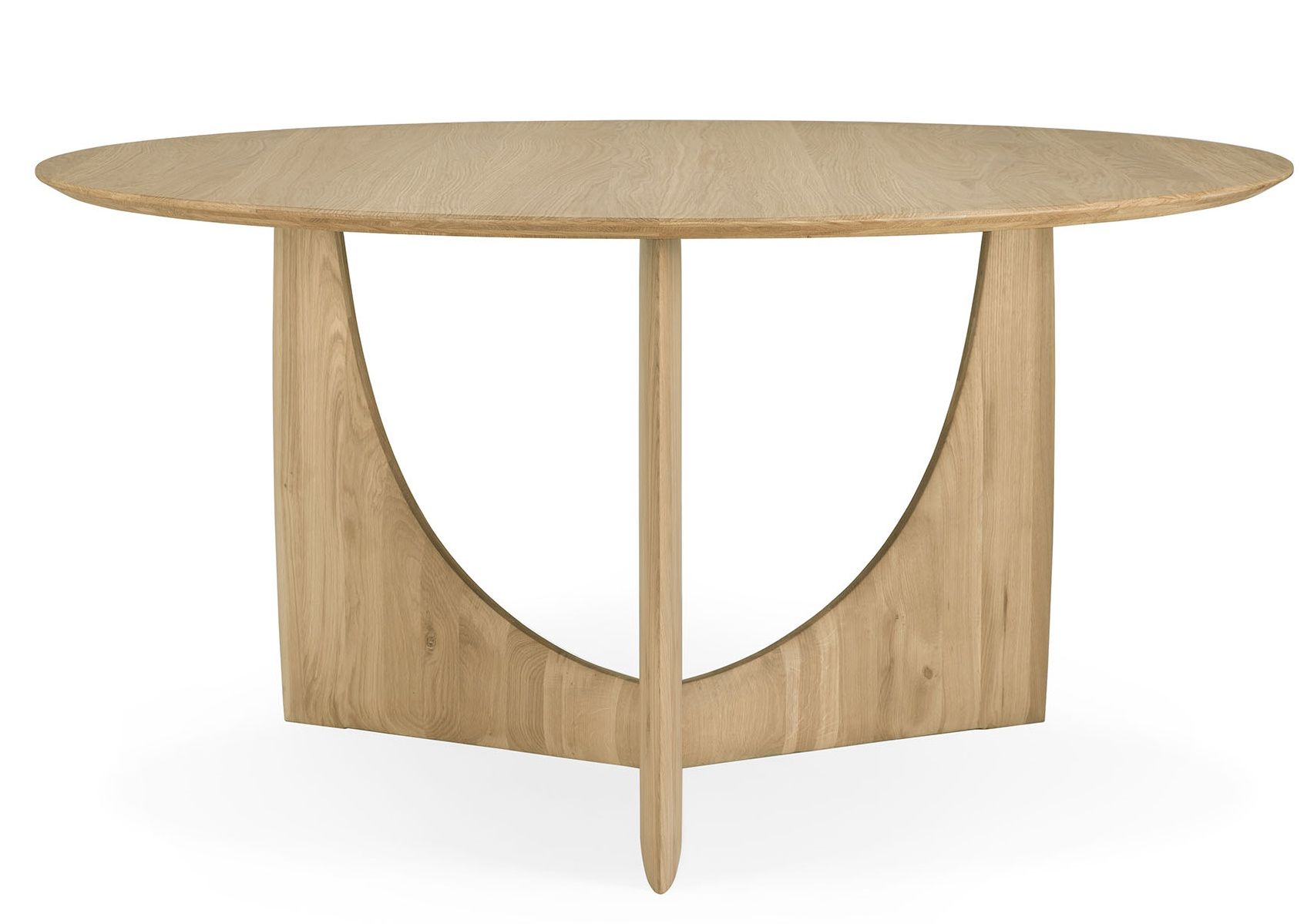 Runder Esstisch Geometric Dining Table von Ethnicraft aus hellem, massivem Eichenholz.