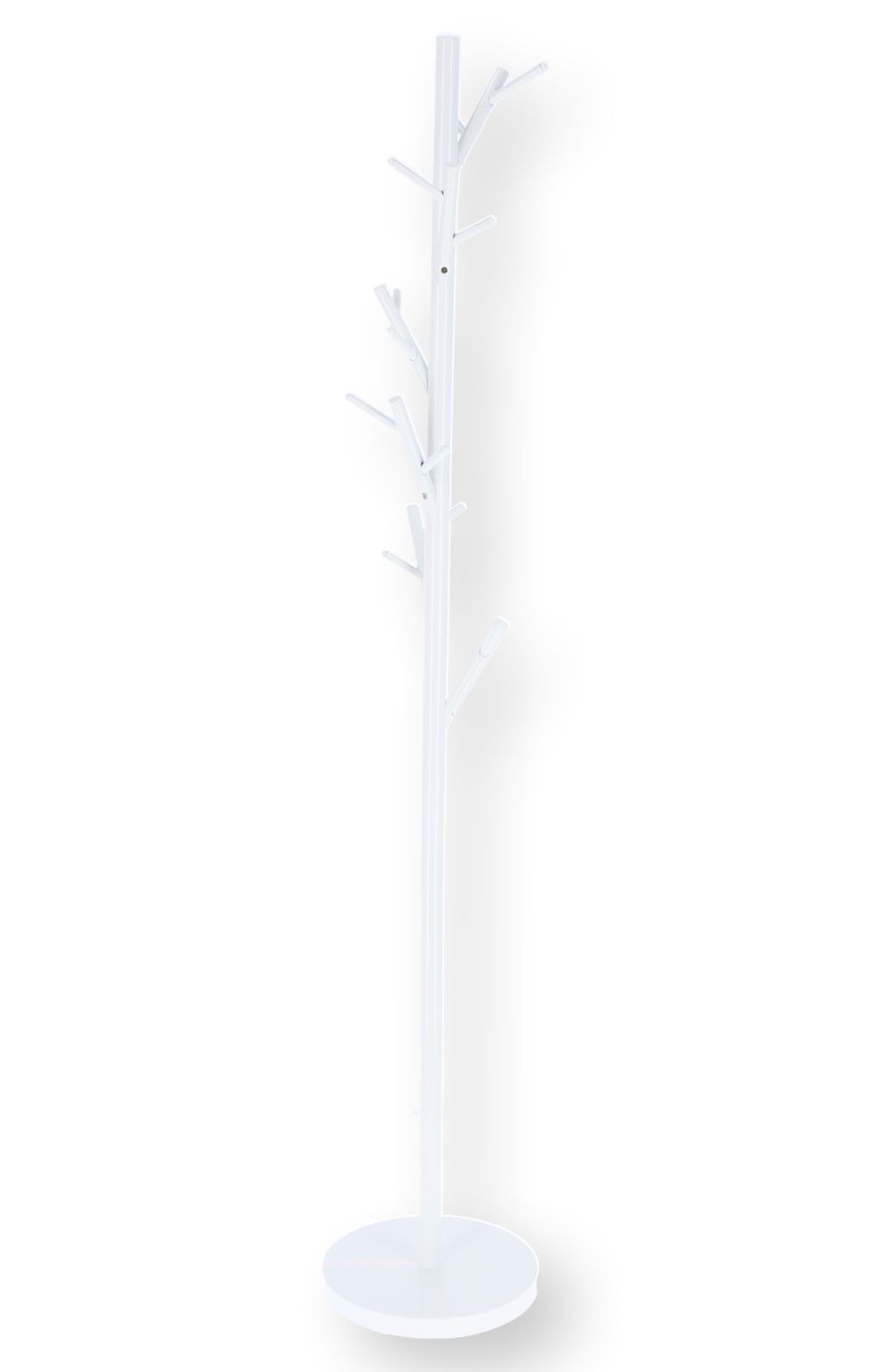 Freistehender, weißer Tree Kleiderständer von Jan Kurtz mit runder Basis und astförmigen Haken.