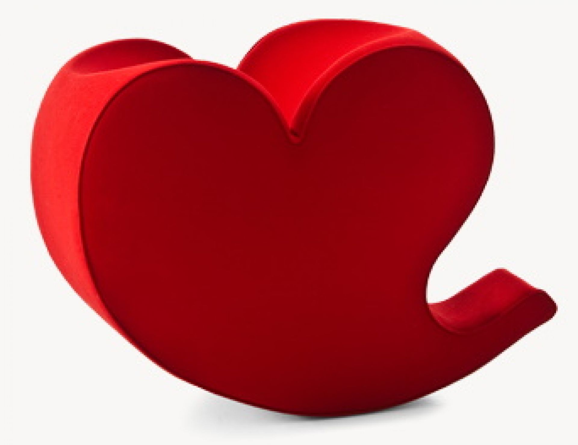 Roter, herzförmiger Design Sessel "Soft Heart" von Moroso, moderne Sitzgelegenheit für Wohnzimmer und Lounge.