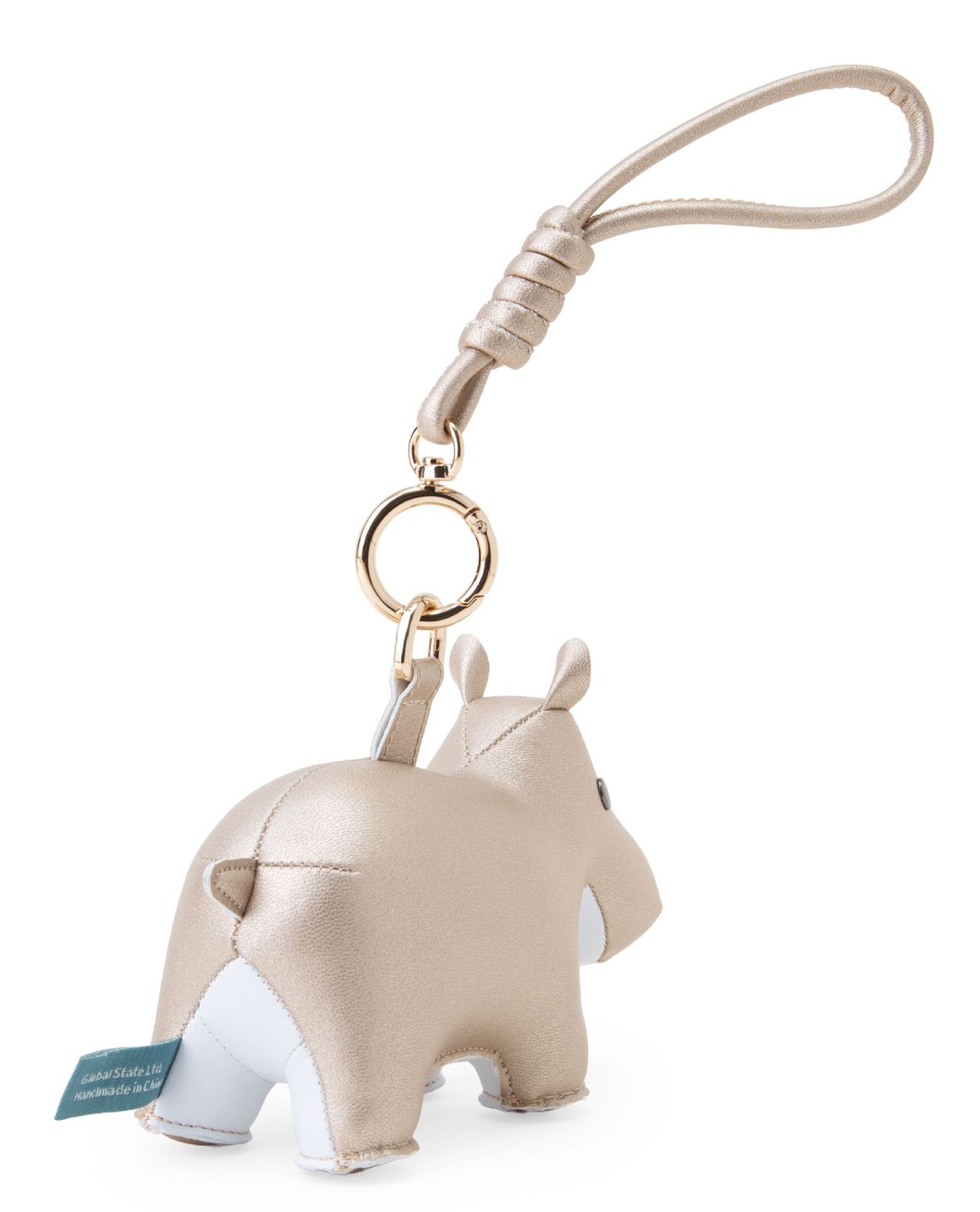 Bag Charm Taschenanhänger Hippo Gold/Weiß Züny