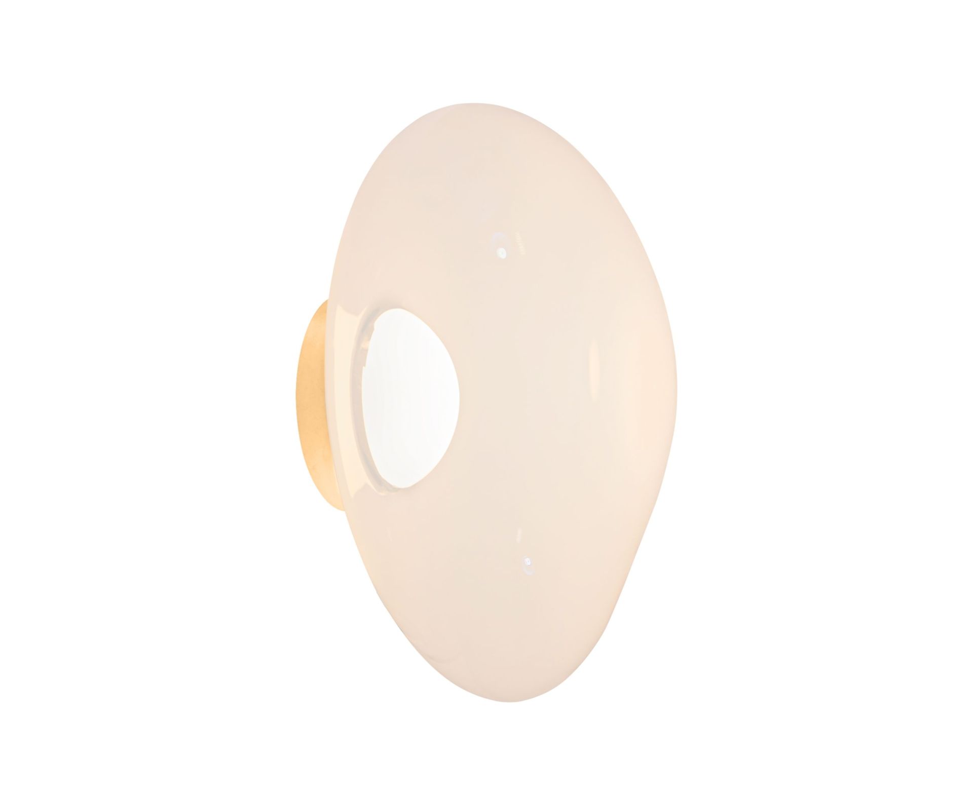 Melt Surface LED-Wandleuchte von Tom Dixon in Opal und Gold, moderne Wandbeleuchtung.
