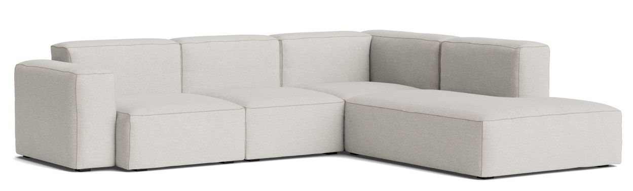 Helles Mags Soft Sofa Eckkombination mit niedriger Armlehne rechts von Hay, modernes Wohnzimmer Möbel.