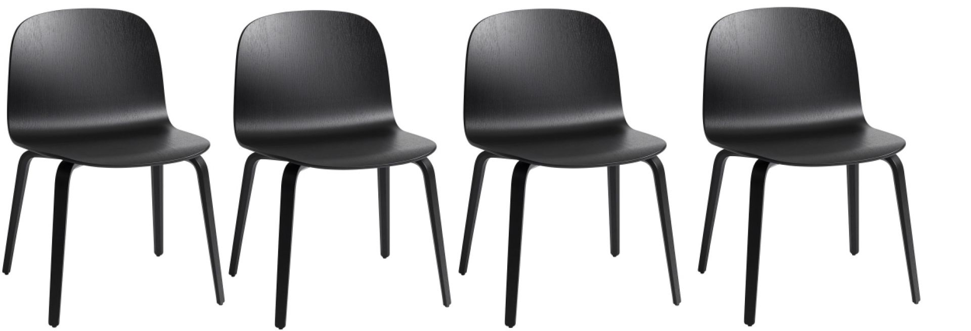 Aktion Visu Chair Wood Base Stuhl 4-er Set SCHWARZ Muuto EINZELSTÜCK