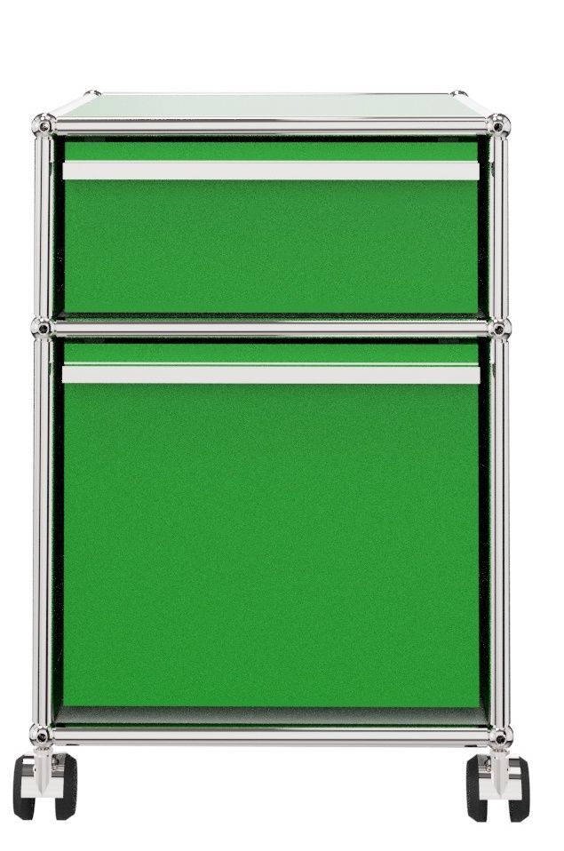 USM Haller Rollcontainer mit Hängeregistratur – grün