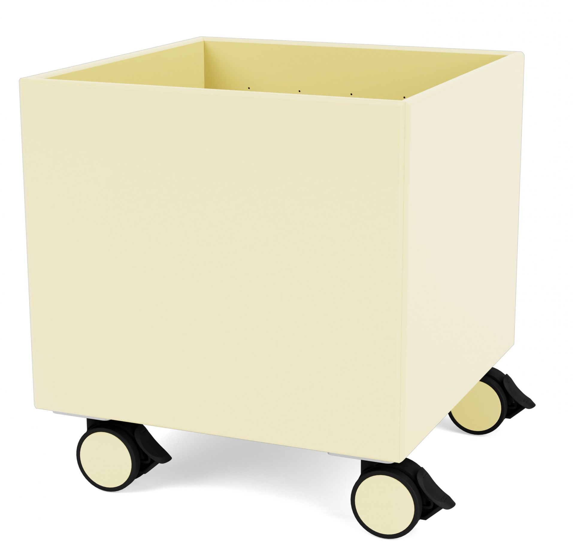 Colour Box Aufbewahrungsbox auf Rollen in Camomile: Quadratische, offene Box mit Rollen für flexible Aufbewahrung.