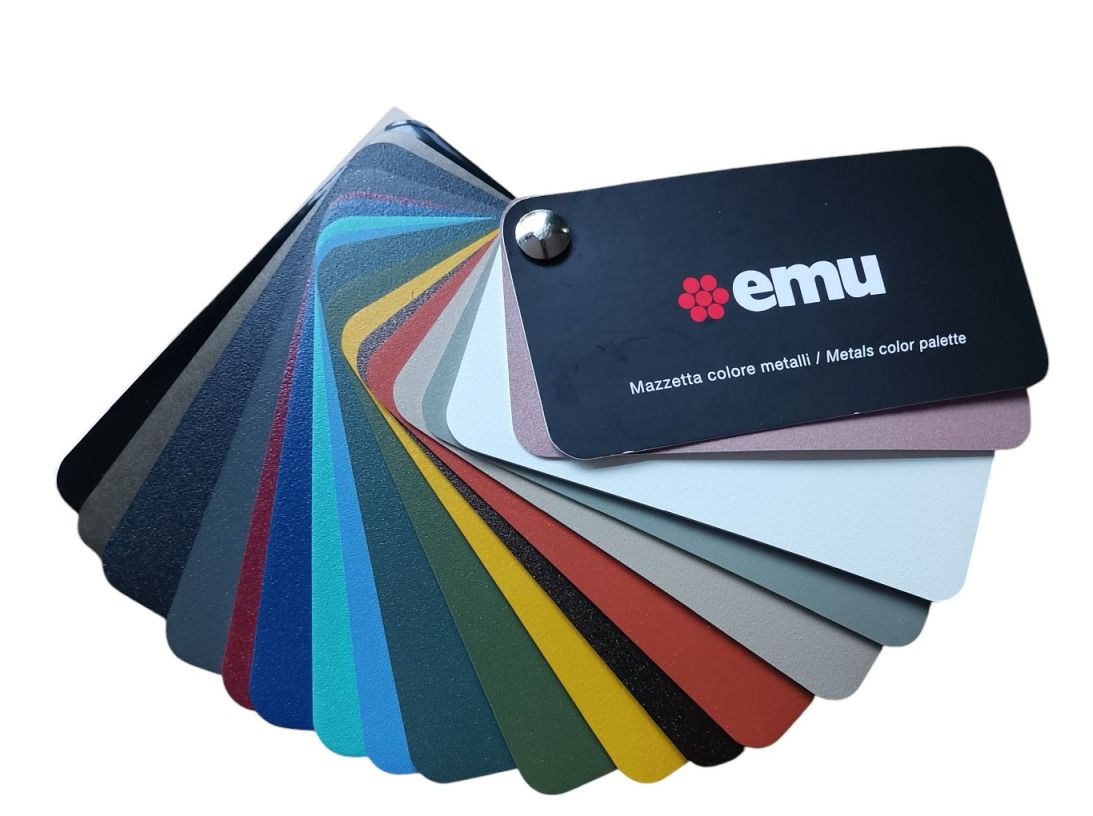 Farbmuster Farbkarte Metall Emu