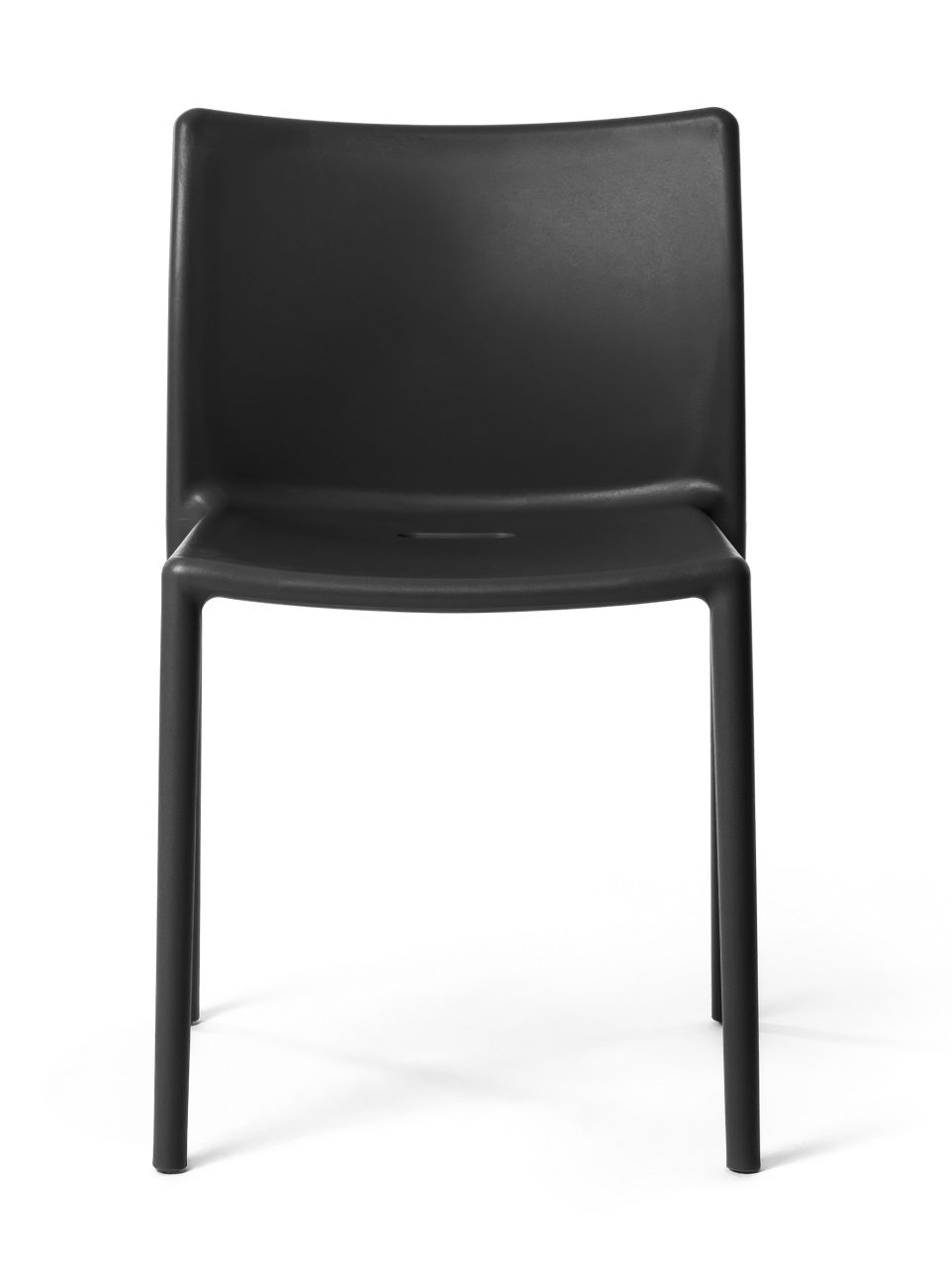 Schwarzer Air Chair Stuhl von Magis für drinnen und draußen, modernes Design, Kunststoffstuhl.