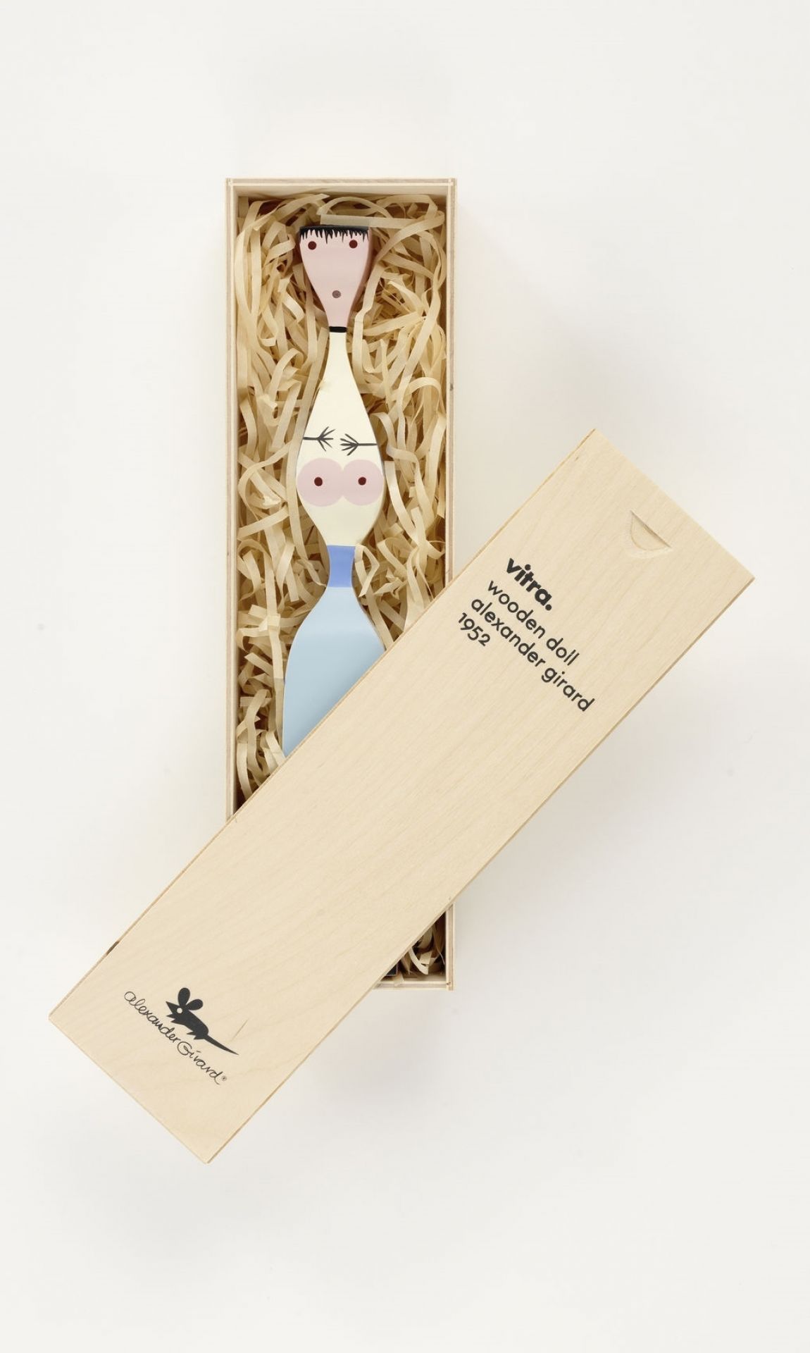 Vitra Wooden Doll No. 7 in Holzschatulle, dekorative Holzfigur von Alexander Girard, Sammlerstück.