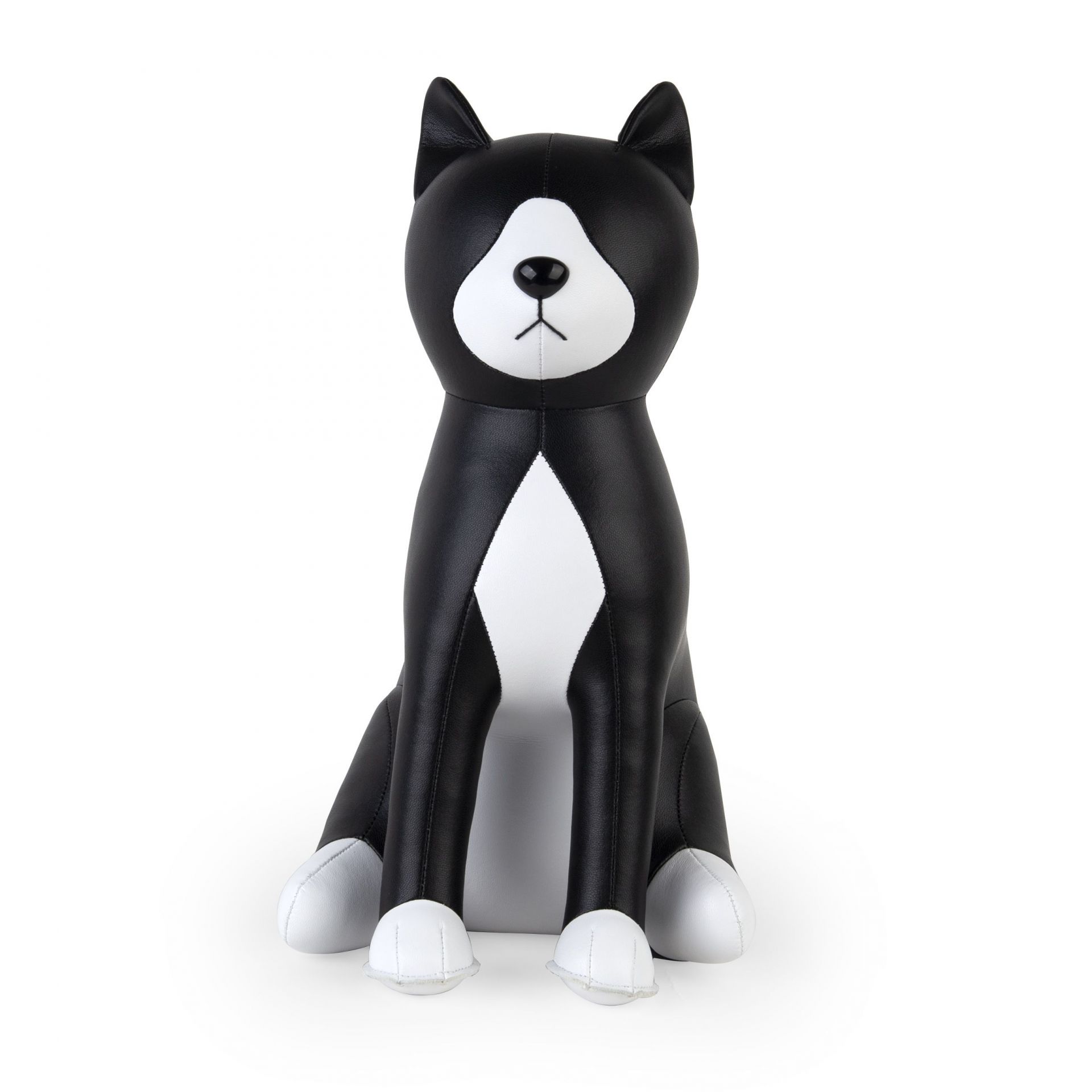 Züny Katze Türstopper, Stofftier Katze in Schwarz und Weiß, dekorativer Türhalter.