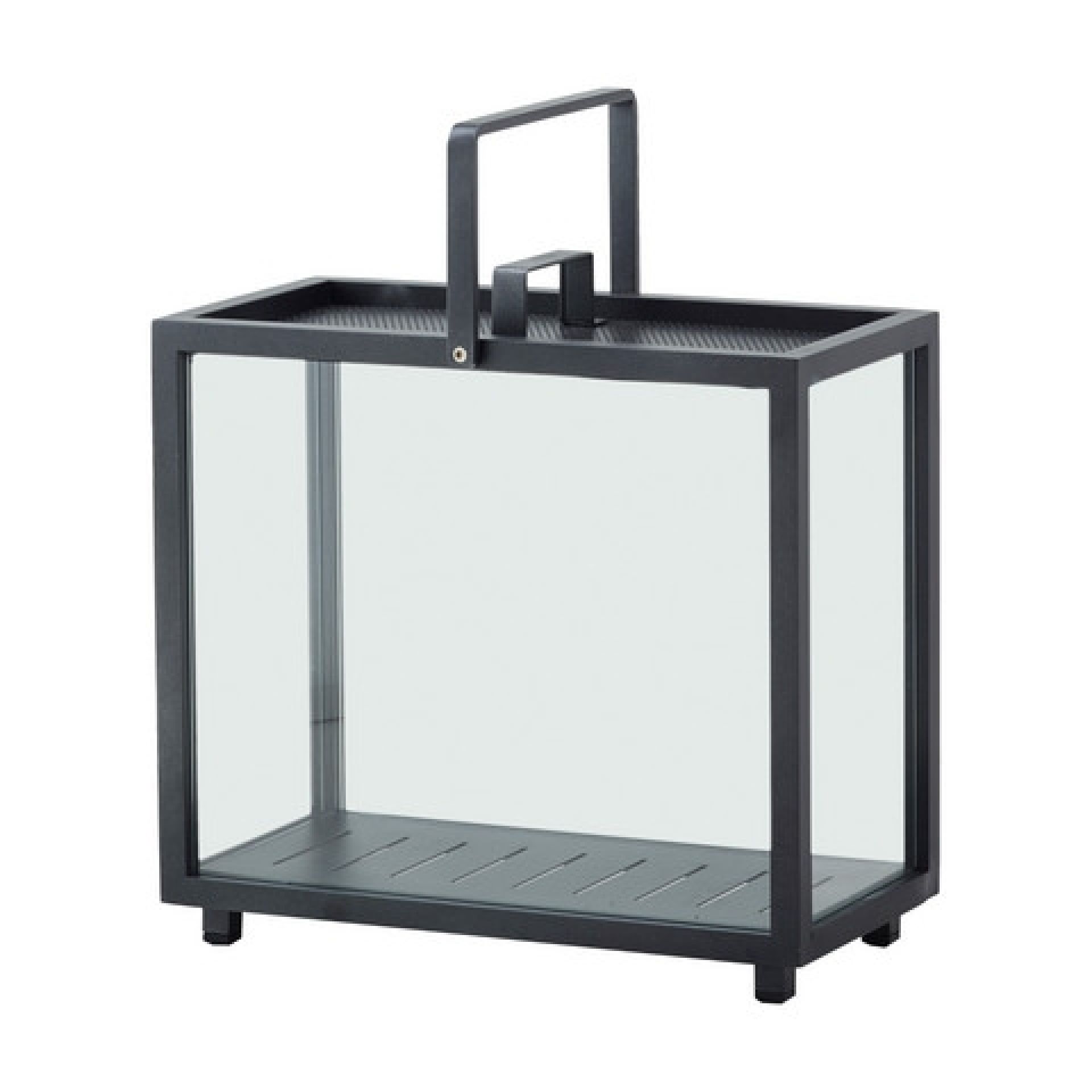 Rechteckige Lighthouse Laterne von Cane-Line aus Aluminium und Glas, mit Tragegriff.