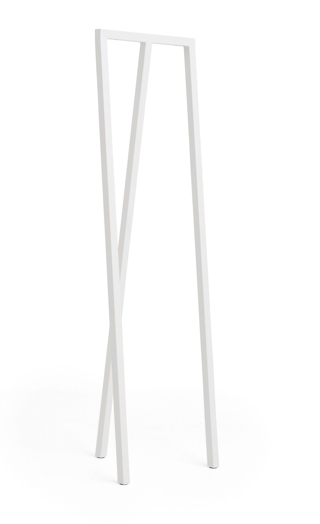 Weiße Loop Stand Garderobe von Hay, minimalistische Kleiderstange für Flur oder Schlafzimmer.