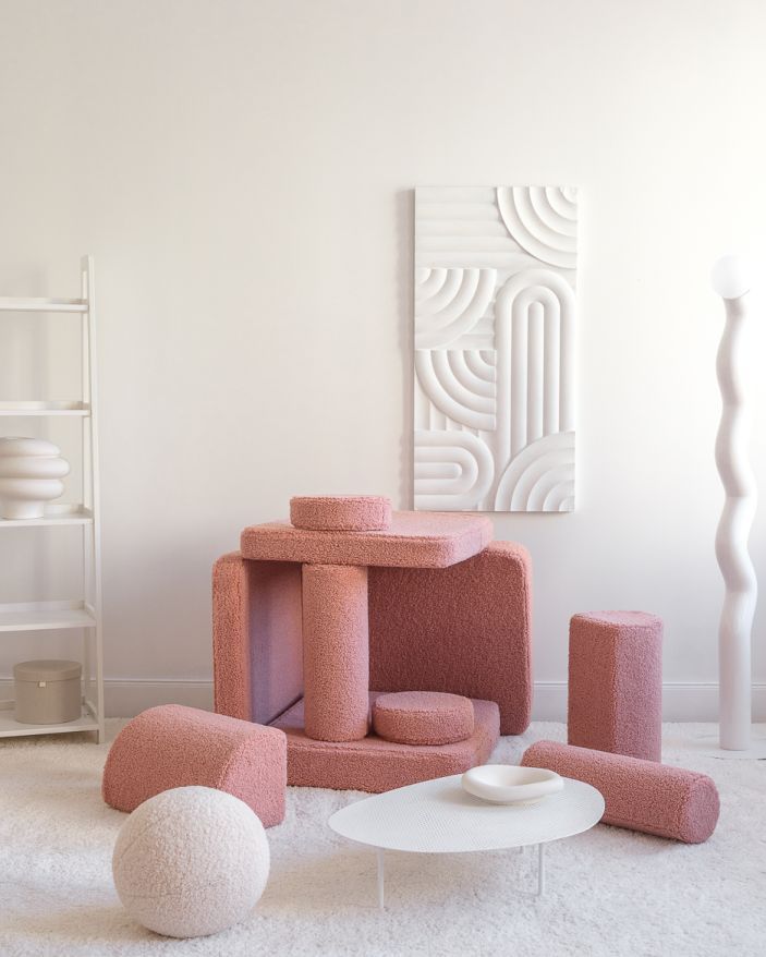 Kinderspielsofa Teddystoff Guave Wigiwama