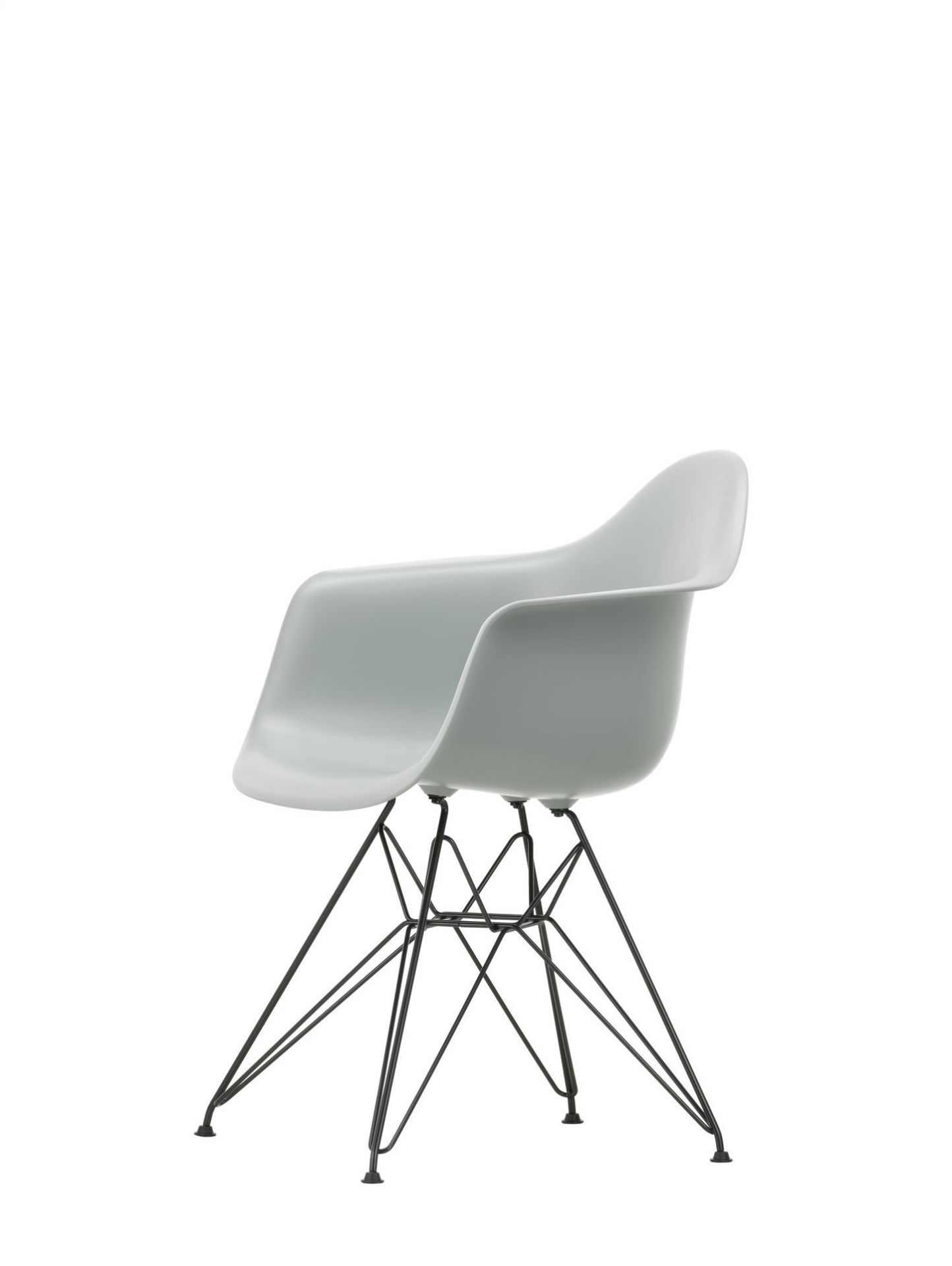 Eames Plastic Arm Chair DAR Stuhl Vitra Verchromt - Tiefschwarz