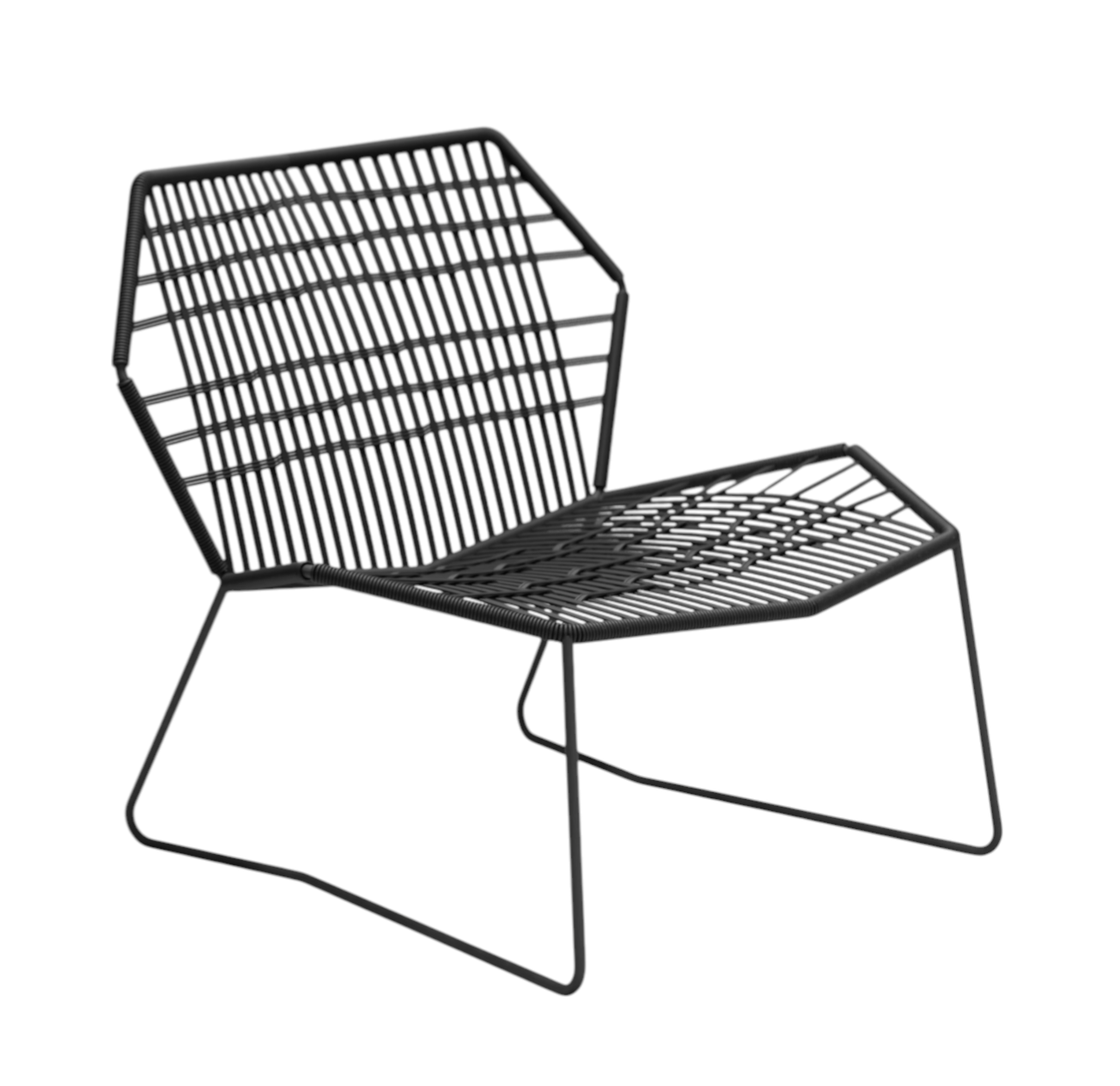 Schwarzer Tropicalia TR1 Armchair Outdoor Sessel von Moroso mit Stahlgestell und geflochtener Sitzfläche.