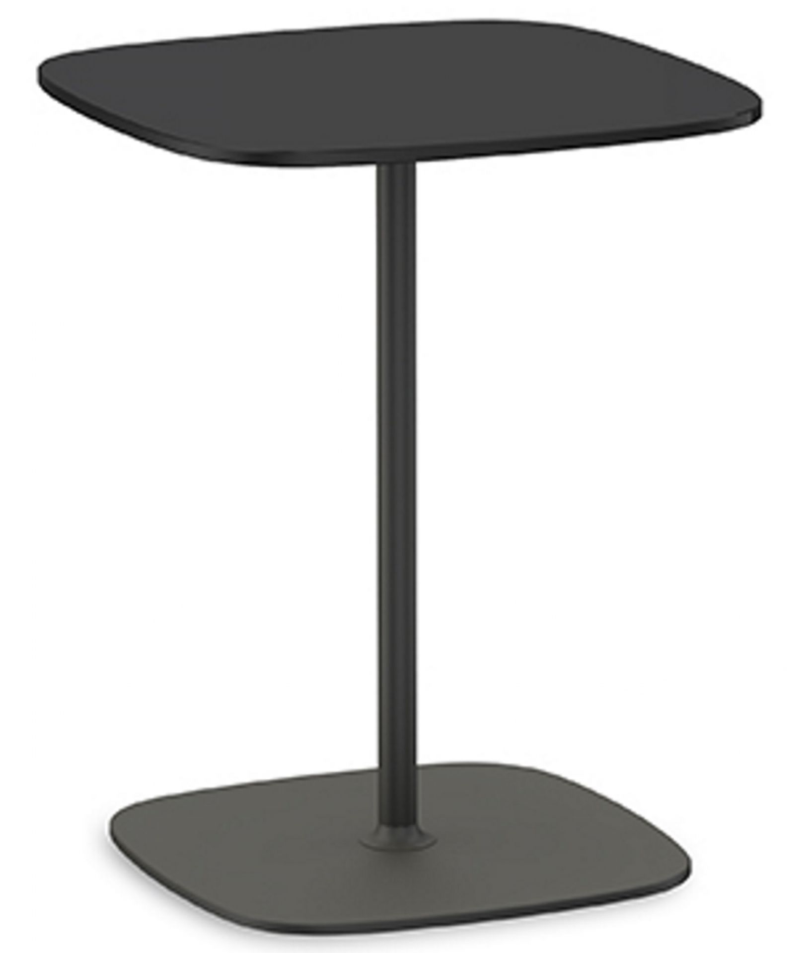 Schwarzer Lox Table Beistelltisch von Walter Knoll mit quadratischer Tischplatte und Fuß.