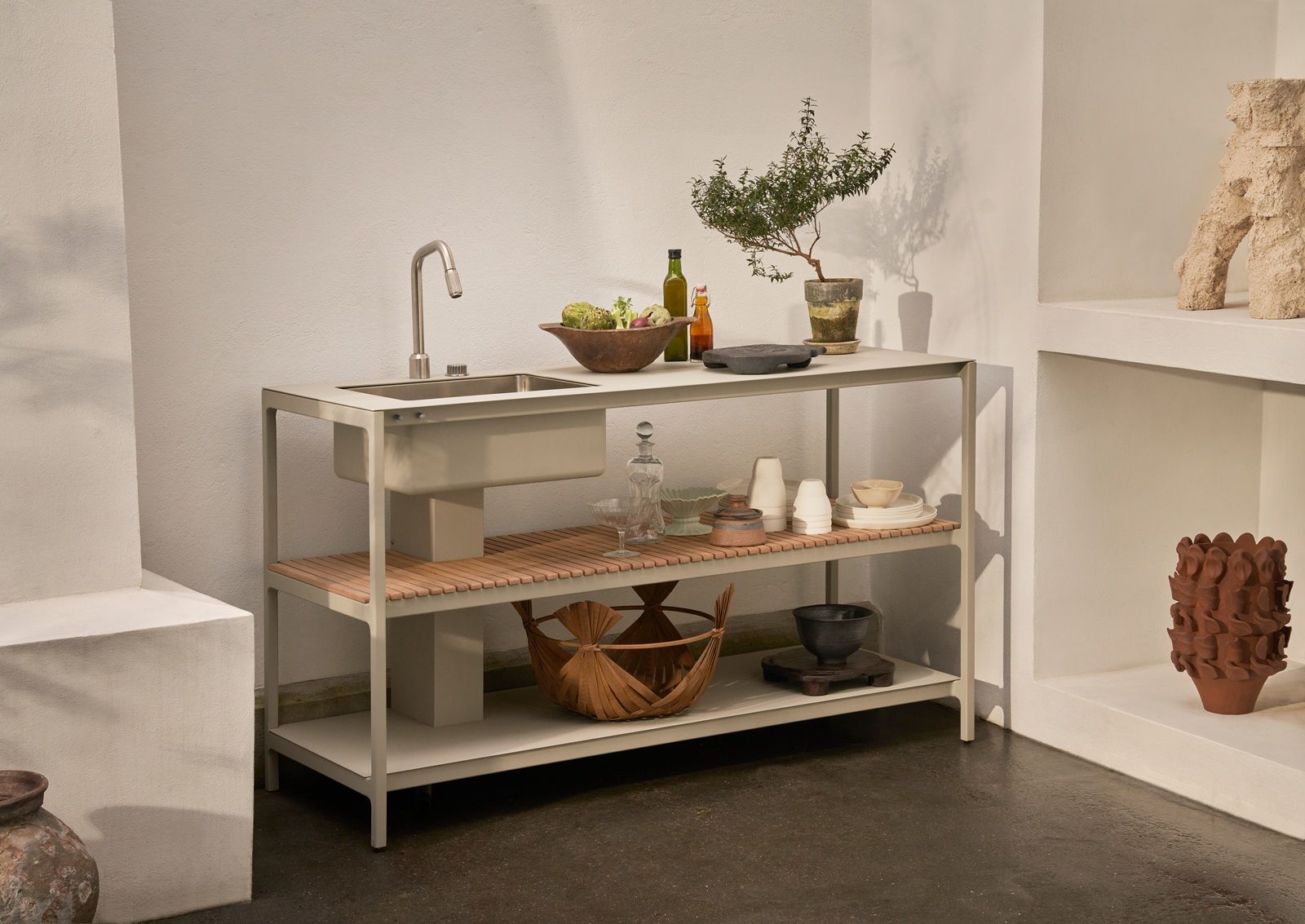 Open-Air Outdoor Kitchen Unit Küchenzeile mit Spüle Vipp