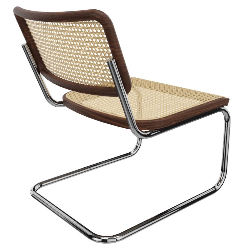 S 32 VL Lounge Chair Sessel NUSSBAUM MIT NATURHOLZLACK LACKIETZ / NATUR ROHRGEFLECHT Thonet EINZELSTÜCK