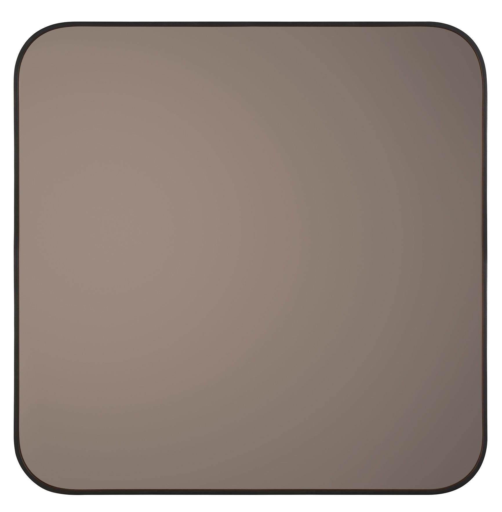 Ethnicraft Camber Wandspiegel: Quadratischer Spiegel mit abgerundeten Ecken und schmalem, dunklem Rahmen. Wanddekoration für modernes Wohnambiente.