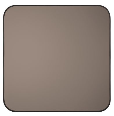 Ethnicraft Camber Wandspiegel: Quadratischer Spiegel mit abgerundeten Ecken und schmalem, dunklem Rahmen. Wanddekoration für modernes Wohnambiente.